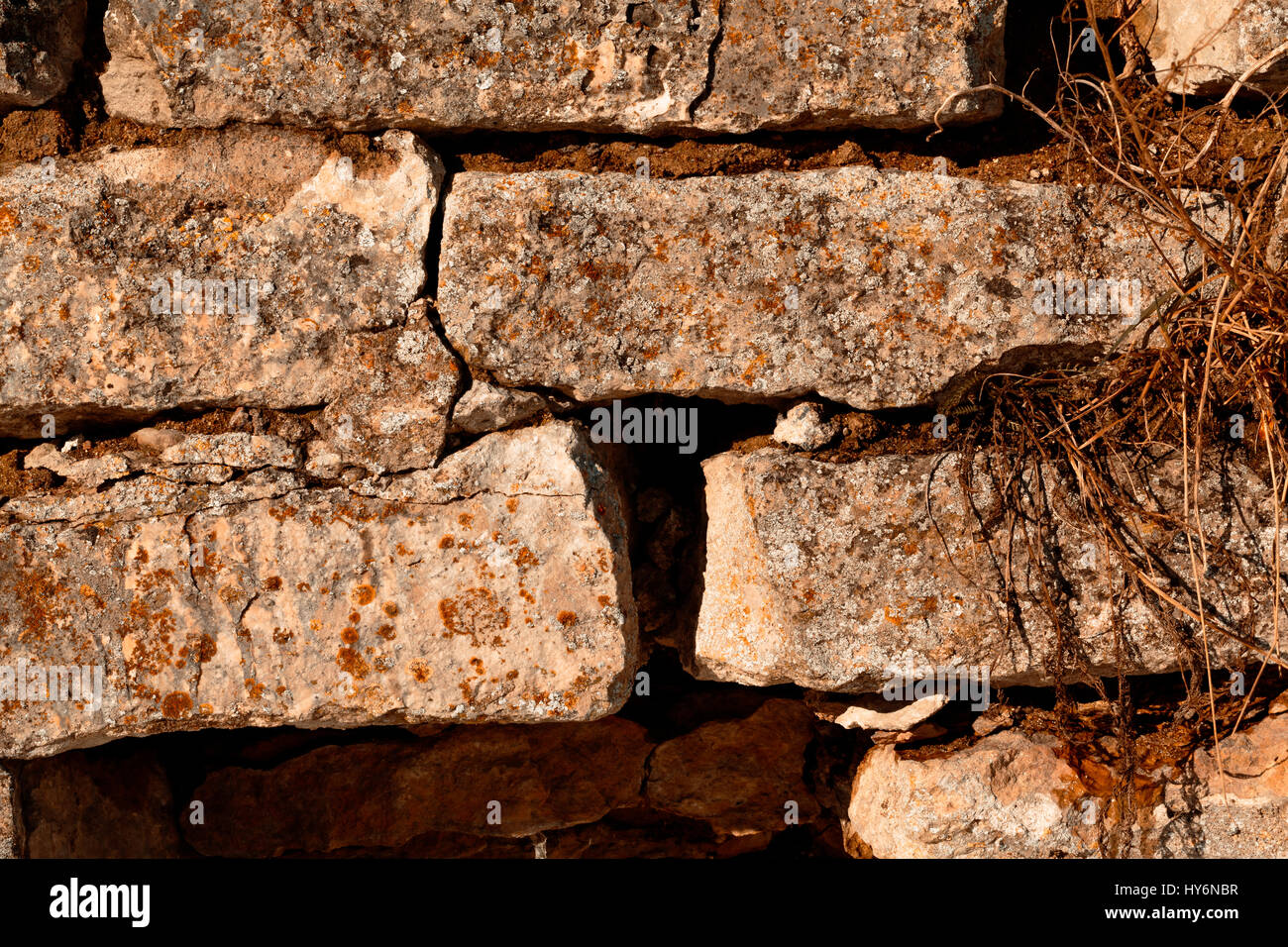 Vecchio rosso mattone per texture e background. Foto Stock