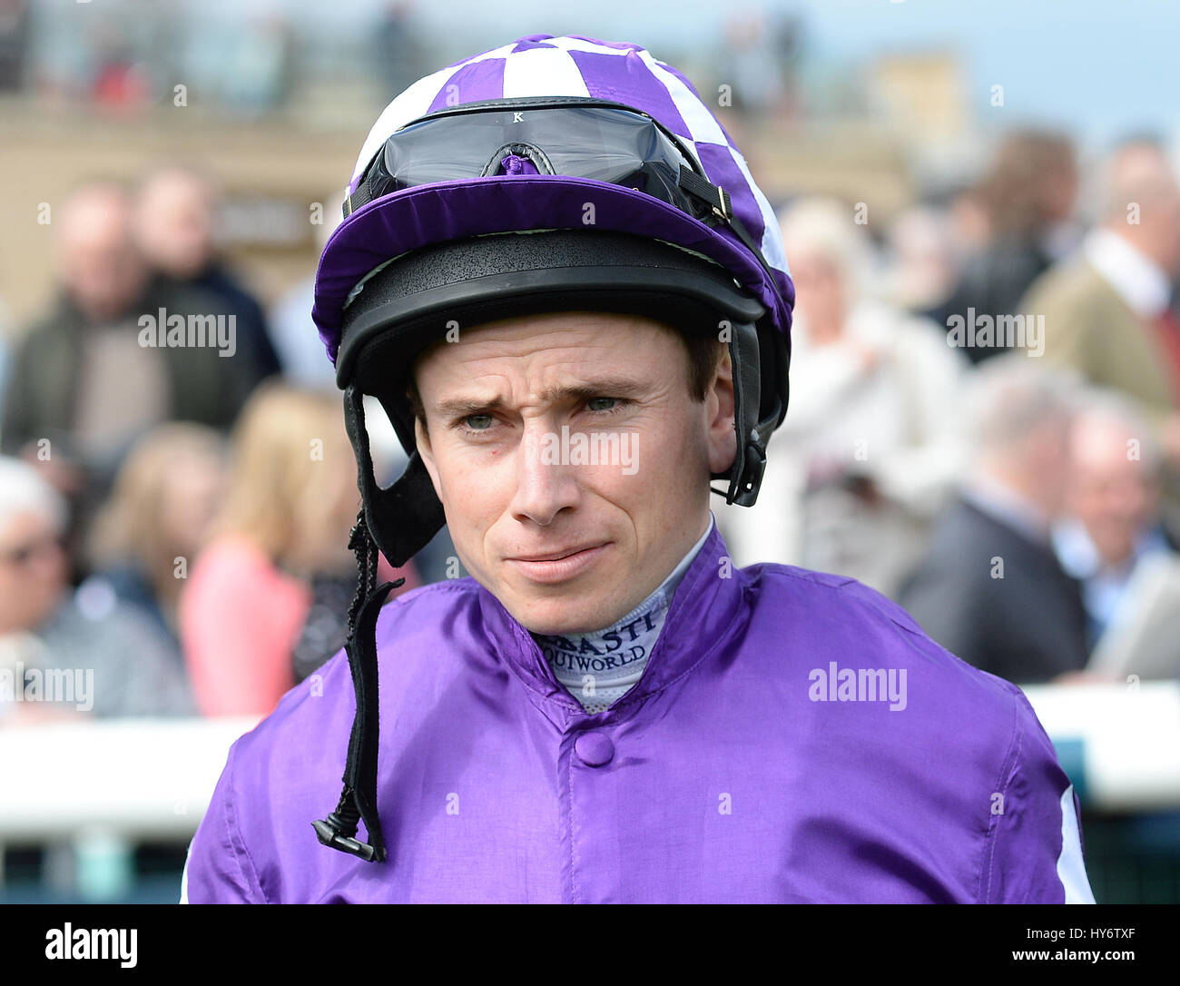 Jockey Ryan Moore durante il Betway Lincoln giorno a Doncaster Racecourse. Foto Stock