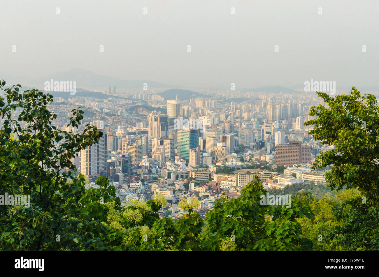 Paesaggio urbano della città di Seoul in Corea del Sud Foto Stock