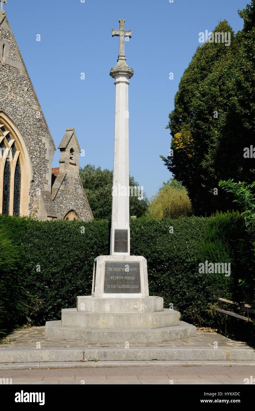 War Memorial, Welwyn, Hertfordshire Foto Stock
