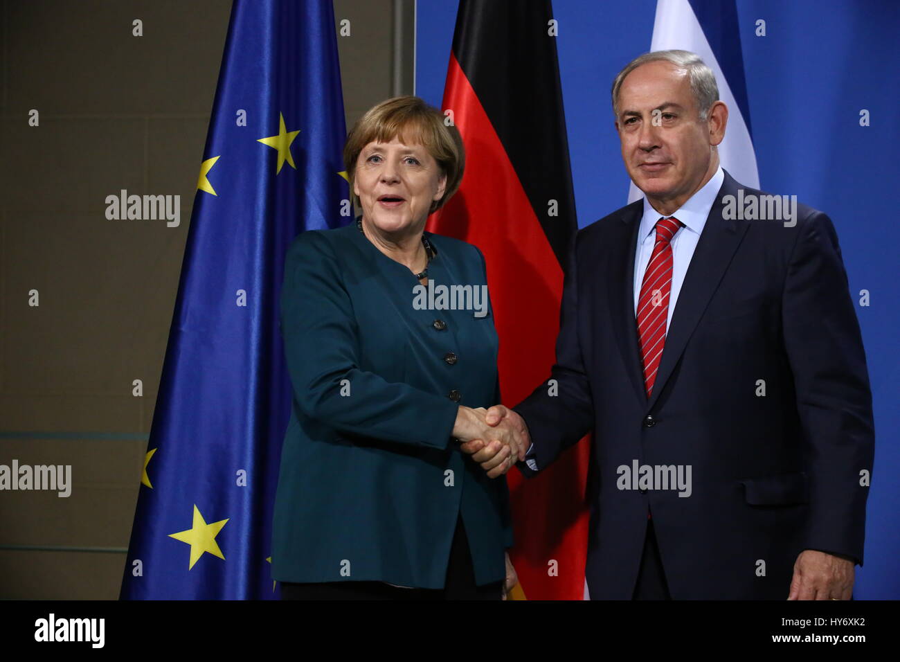 Berlino, Germania, Ottobre 21st, 2015: Israele il Primo ministro Benjamin Netanyahu per visita ufficiale. Foto Stock