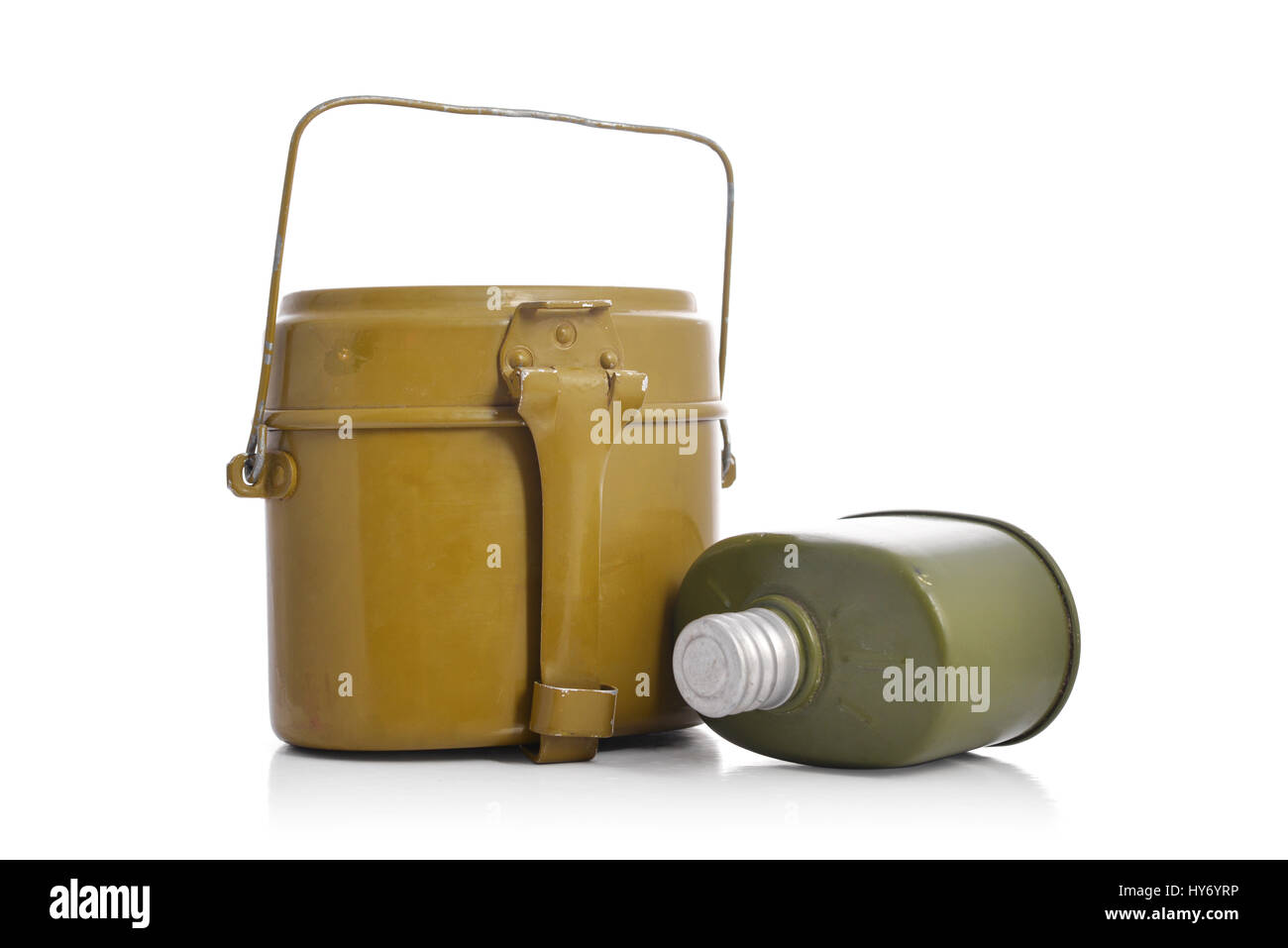Vecchio palloni militare isolato su uno sfondo bianco Foto Stock