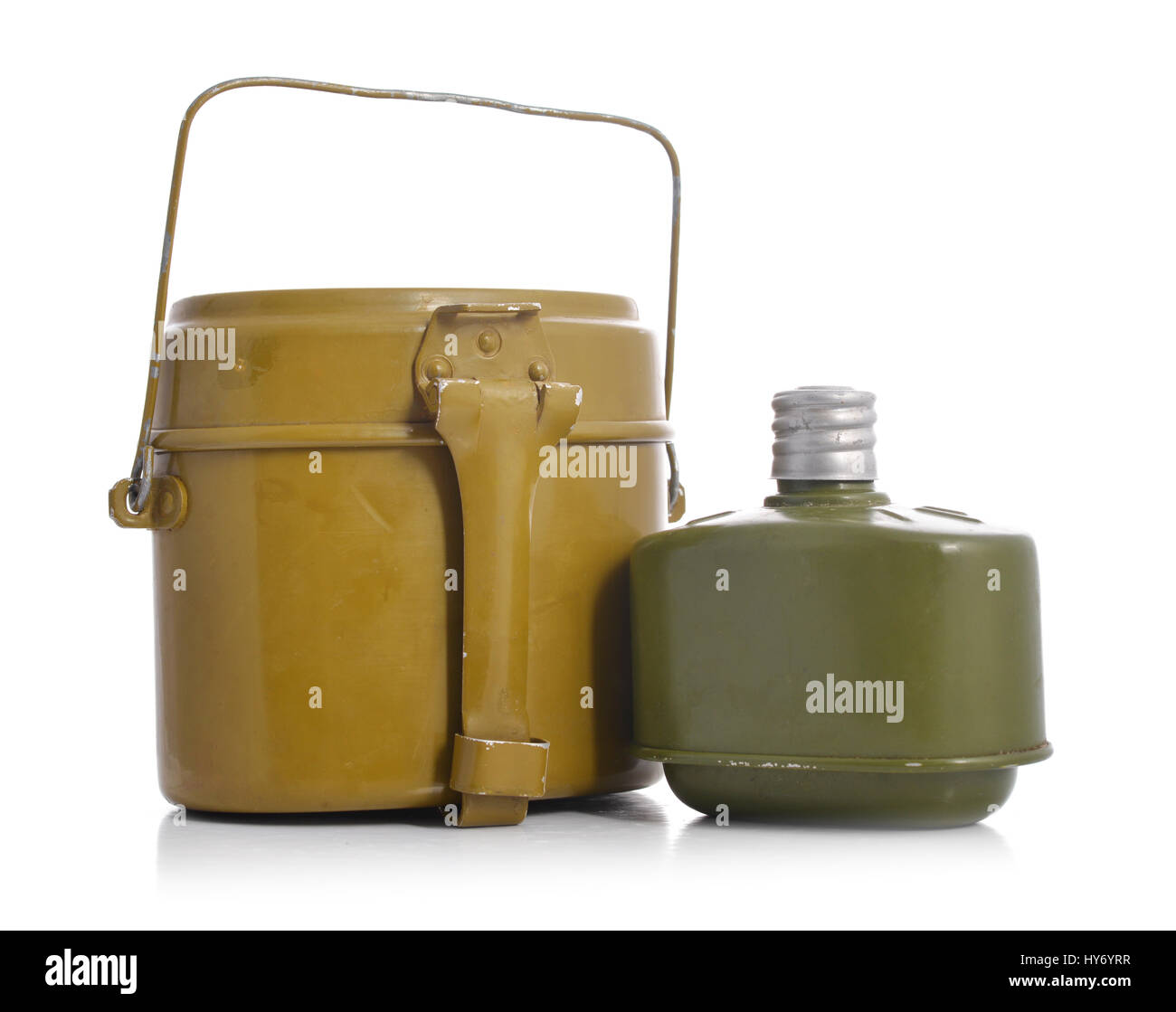 Vecchio palloni militare isolato su uno sfondo bianco Foto Stock