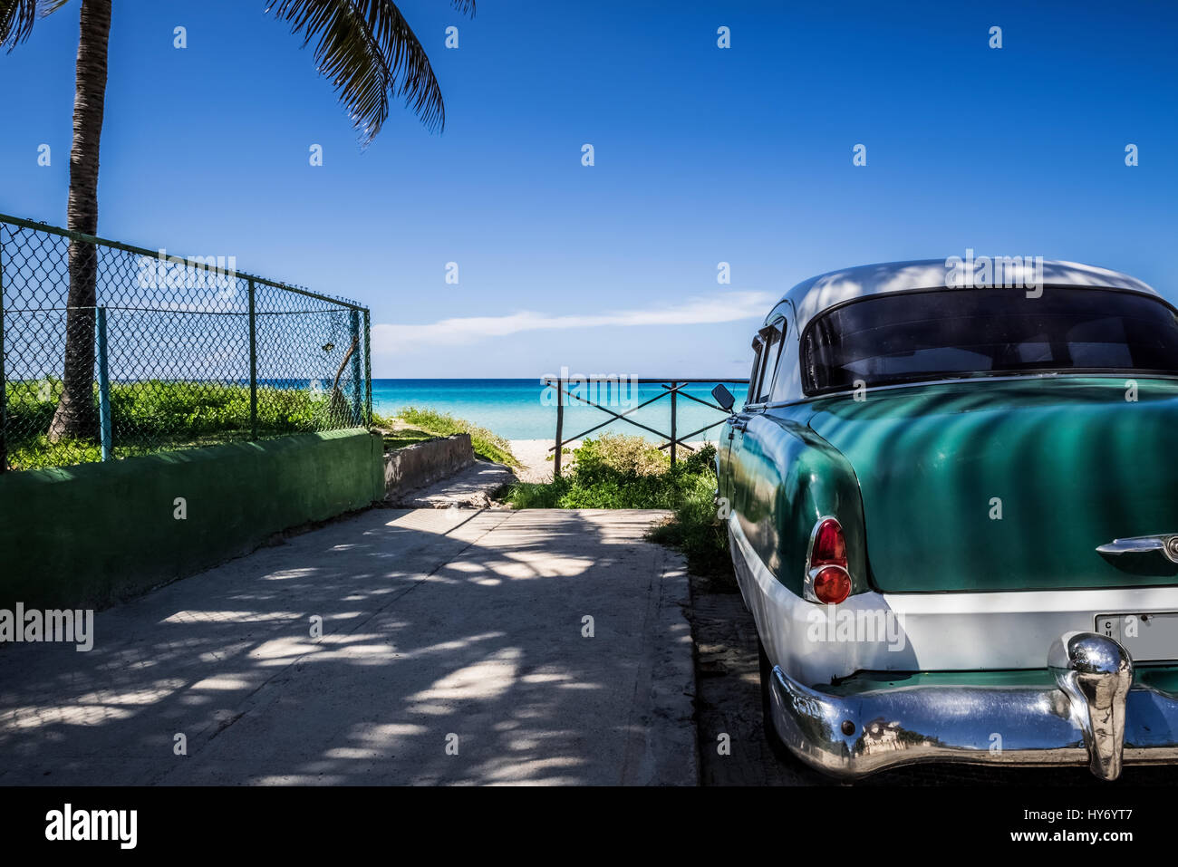 Vintage americano auto a Varadero Cuba - Serie Cuba Reportage Foto Stock