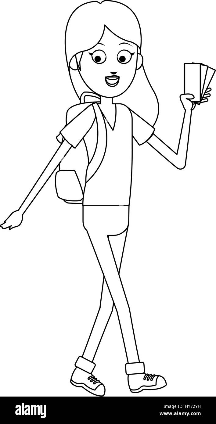 Donna icona cartoon Illustrazione Vettoriale