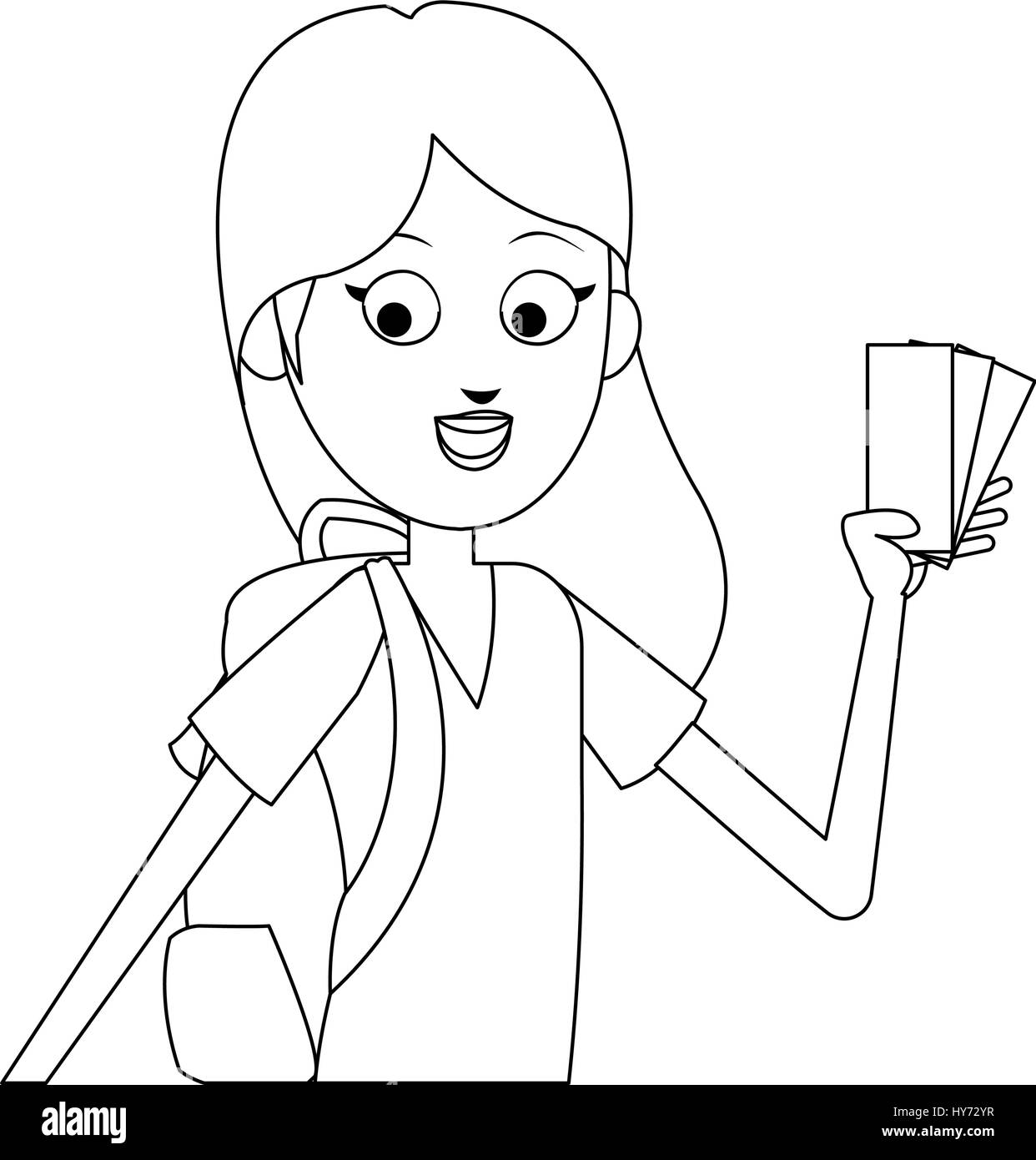 Donna icona cartoon Illustrazione Vettoriale