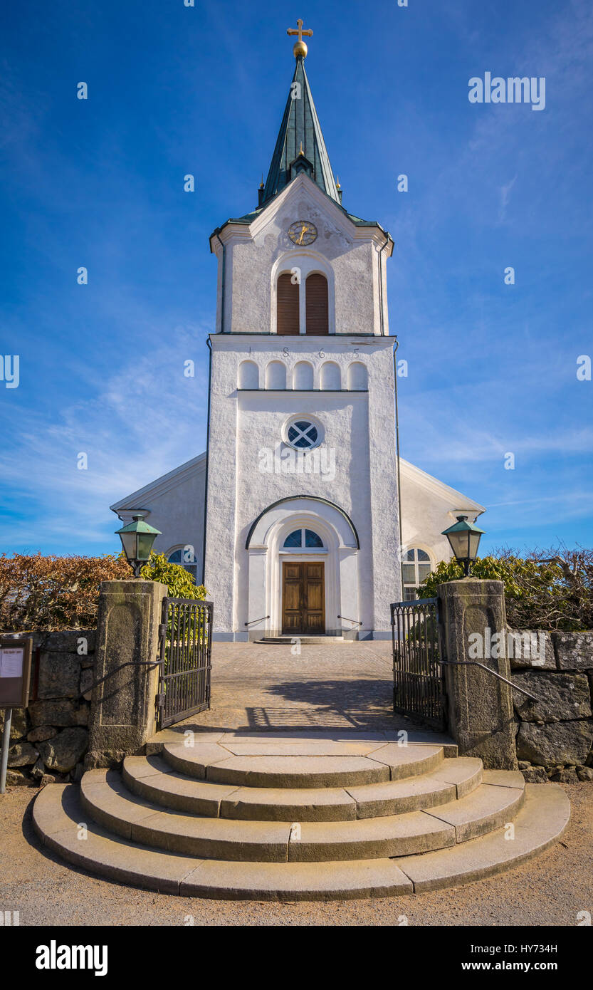 Chiesa Kyrkhult è il principale luogo di culto per la congregazione Kyrkhult e si trova nel centro della città Kyrkhult in Blekinge, Svezia. Foto Stock