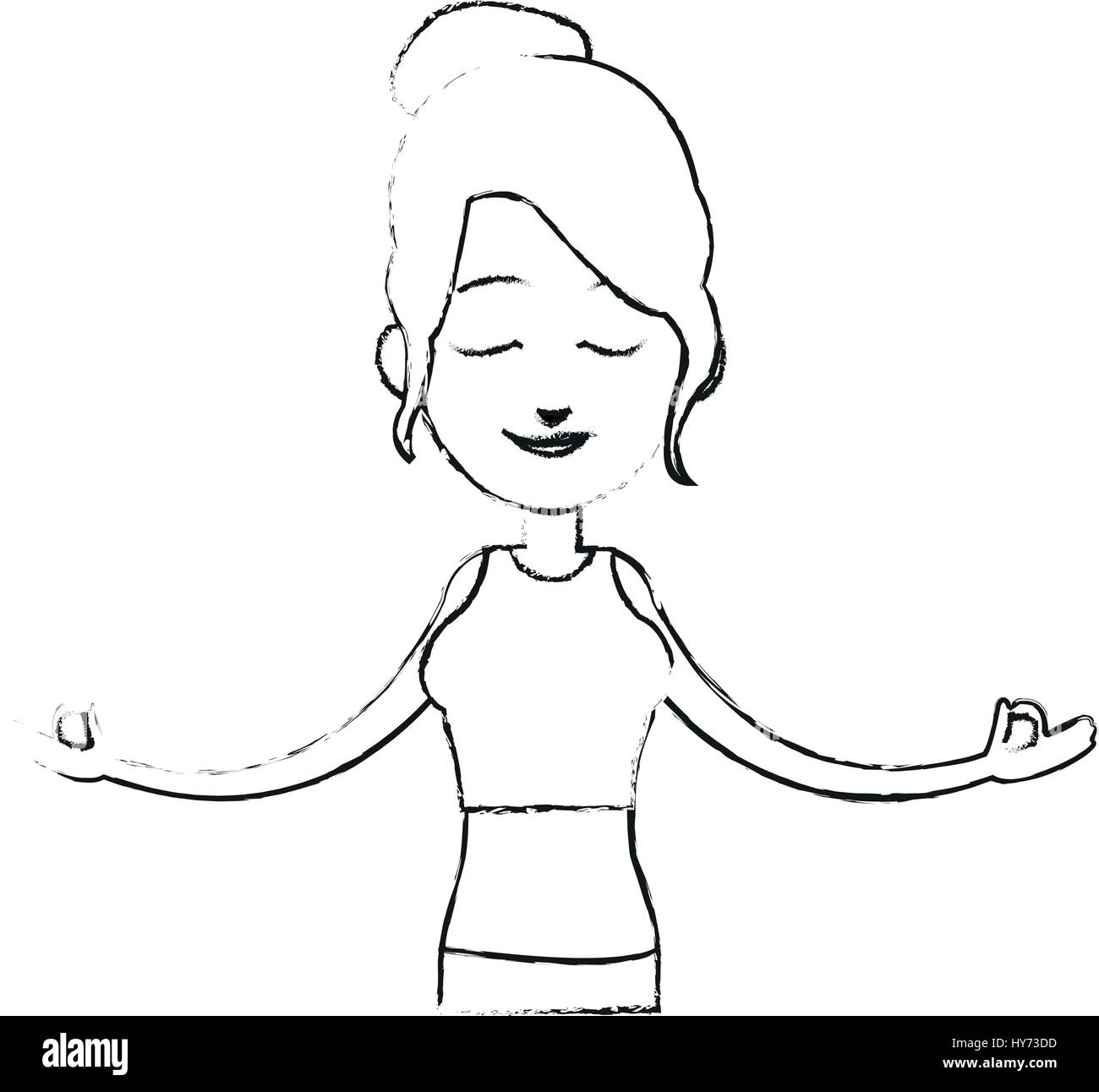 Yogi meditando icon image Illustrazione Vettoriale