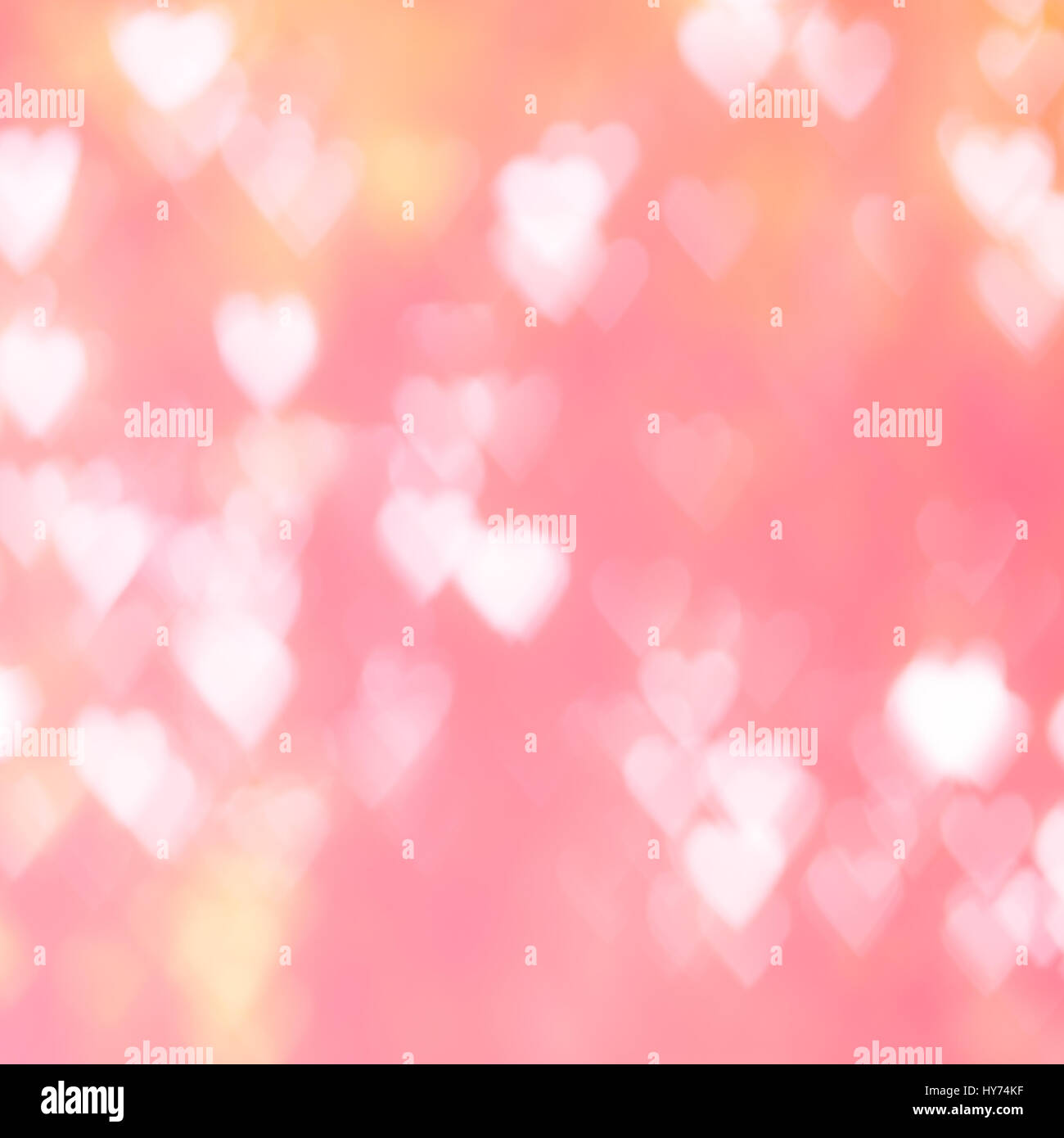 Abstract cuore di sfondo bokeh di fondo di forma in un tono caldo Foto Stock