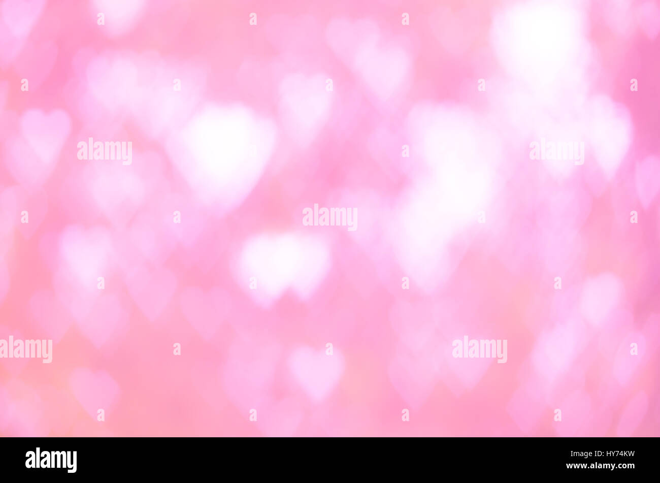 Abstract cuore di sfondo bokeh di fondo di forma in tonalità rosa Foto Stock