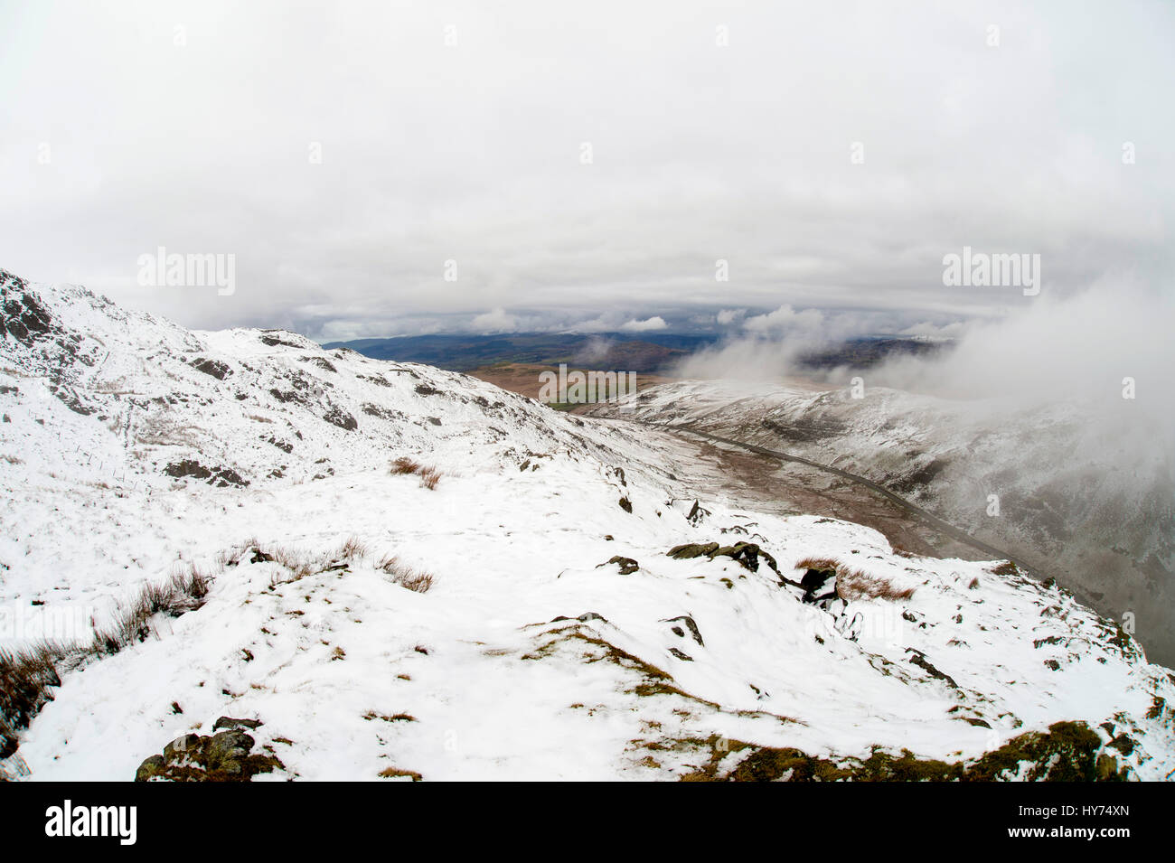 Inverno inSnowdonia Foto Stock