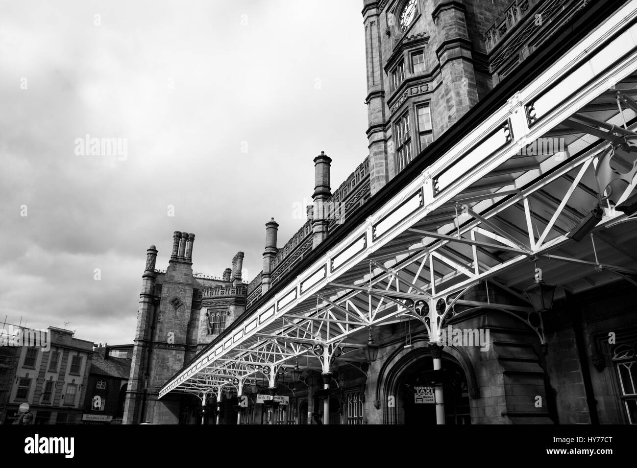 Foto in bianco e nero di Shrewsbury stazione ferroviaria Foto Stock