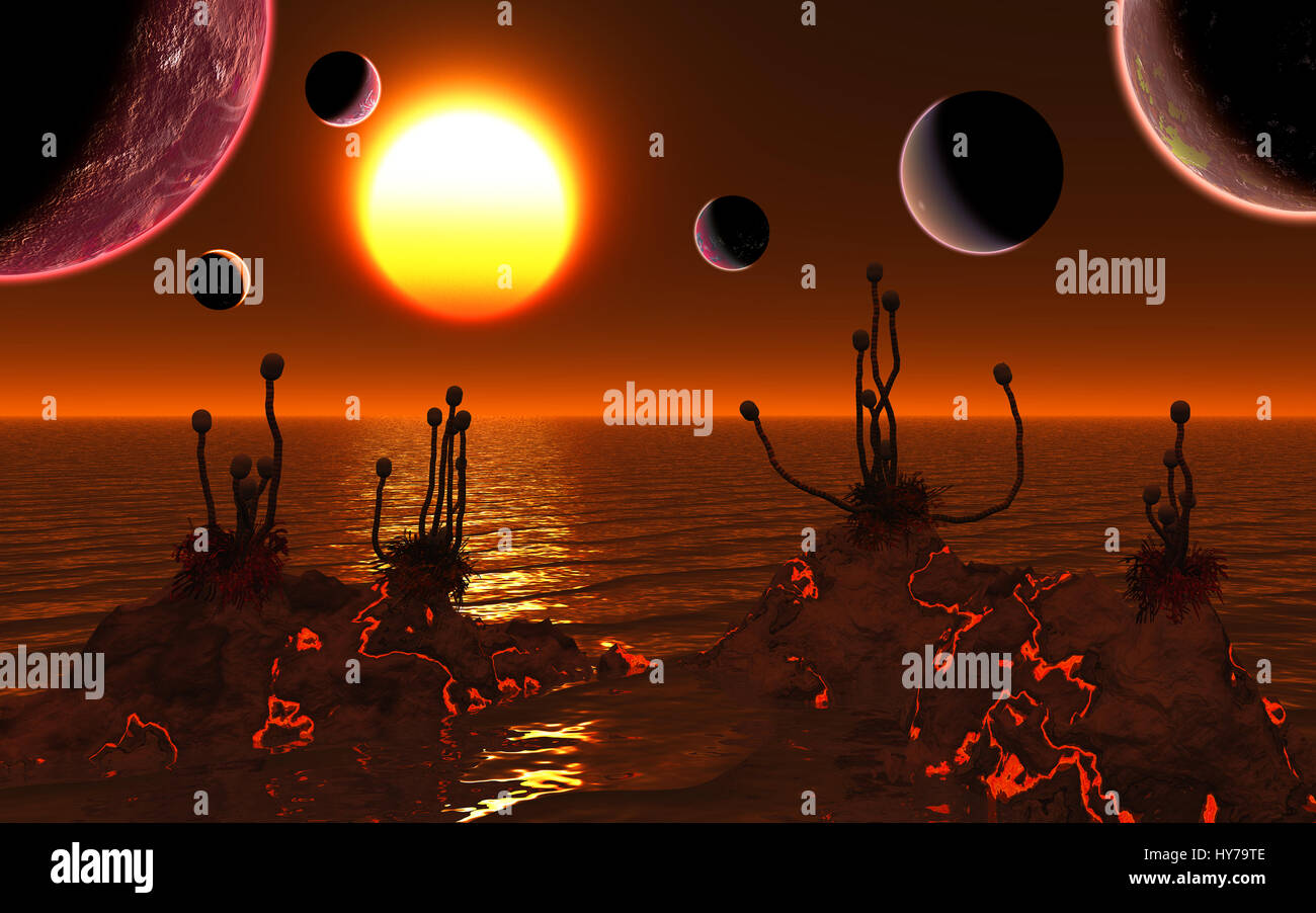 Il Trappista sistema Star 39 anni luce dalla Terra,con 7 Esopianeti in  orbita. Tutti e 7 i pianeti simili alla terra,in dimensione e struttura  Foto stock - Alamy