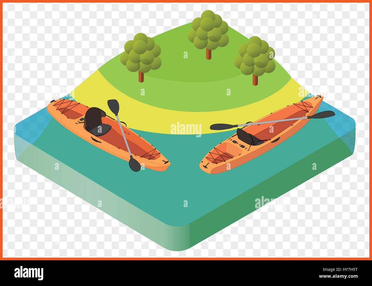 Barca kayak vector Illustrazione Vettoriale