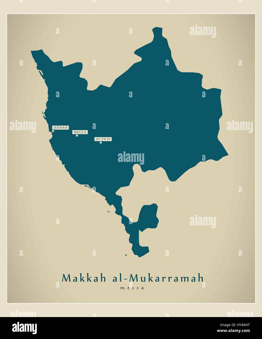 Mappa moderno - Makkah al-Mukarramah SA Illustrazione Vettoriale