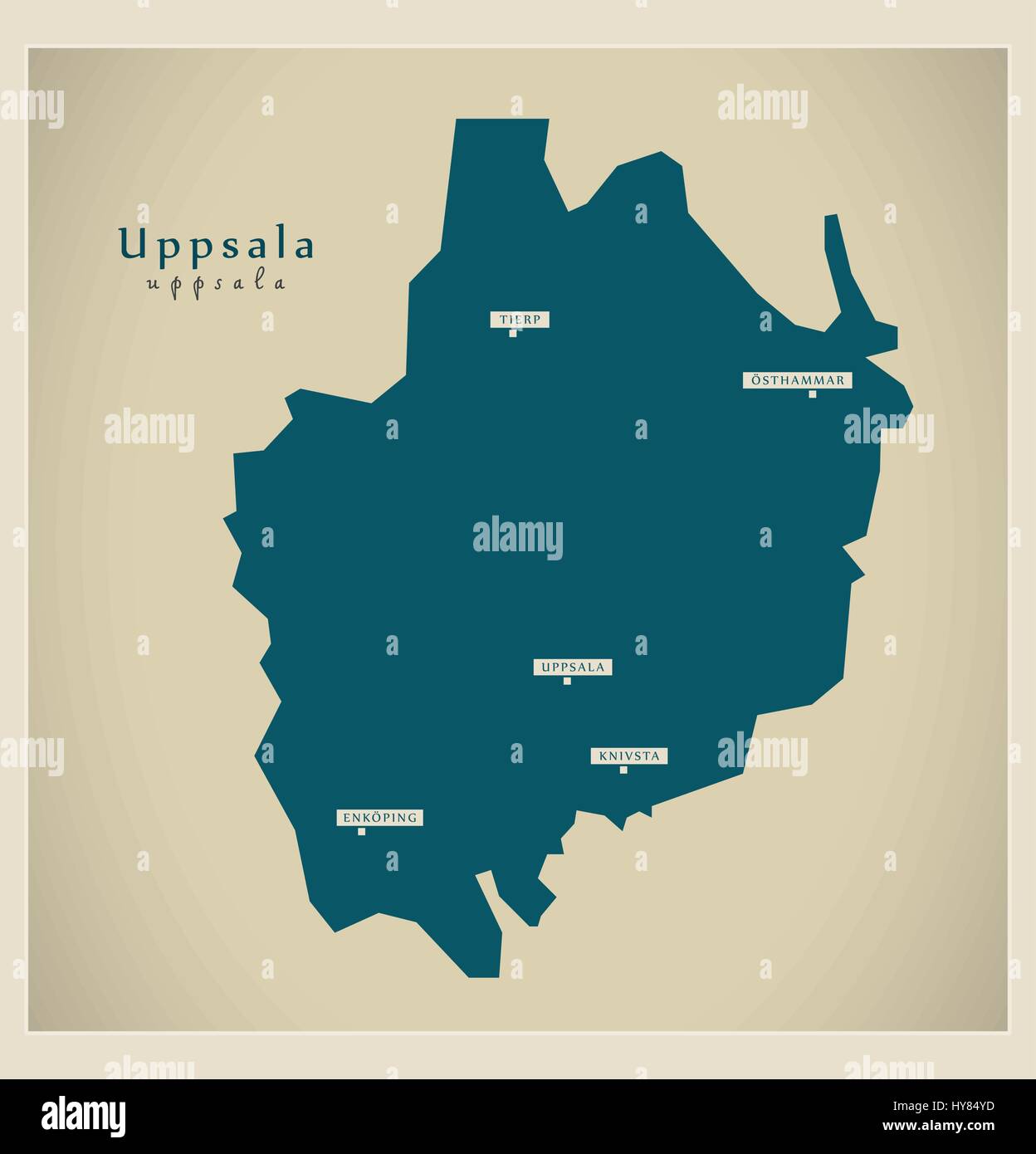 Mappa moderno - Uppsala SE Illustrazione Vettoriale