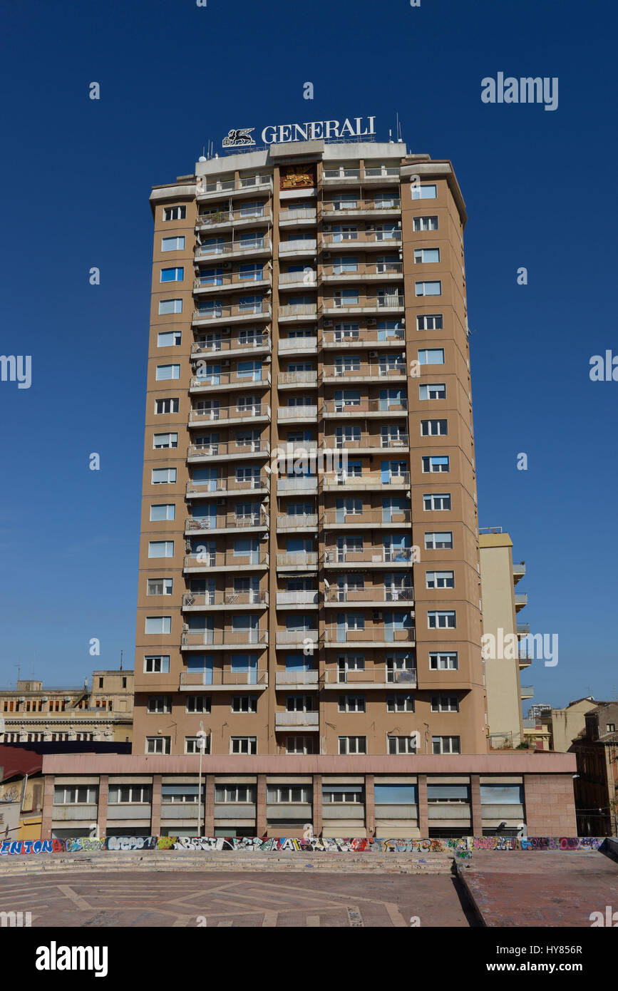 Elevato aumento, via Domenico Cimarosa, Catania, Sicilia, Italia, Hochhaus, Via Domenico Cimarosa, Sizilien, Italien Foto Stock