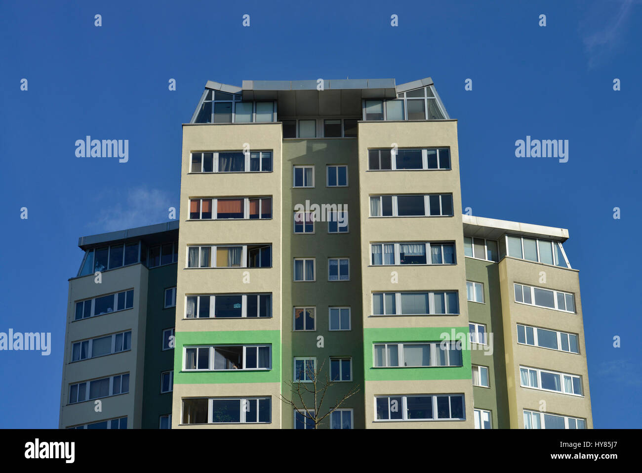 Elevato aumento sull'angolo di rose, dam Hohenzollern, Grunewald, villaggio Wilmers, Berlino, Germania, Hochhaus am Roseneck, Hohenzollerndamm, Wilmersdorf, DT Foto Stock