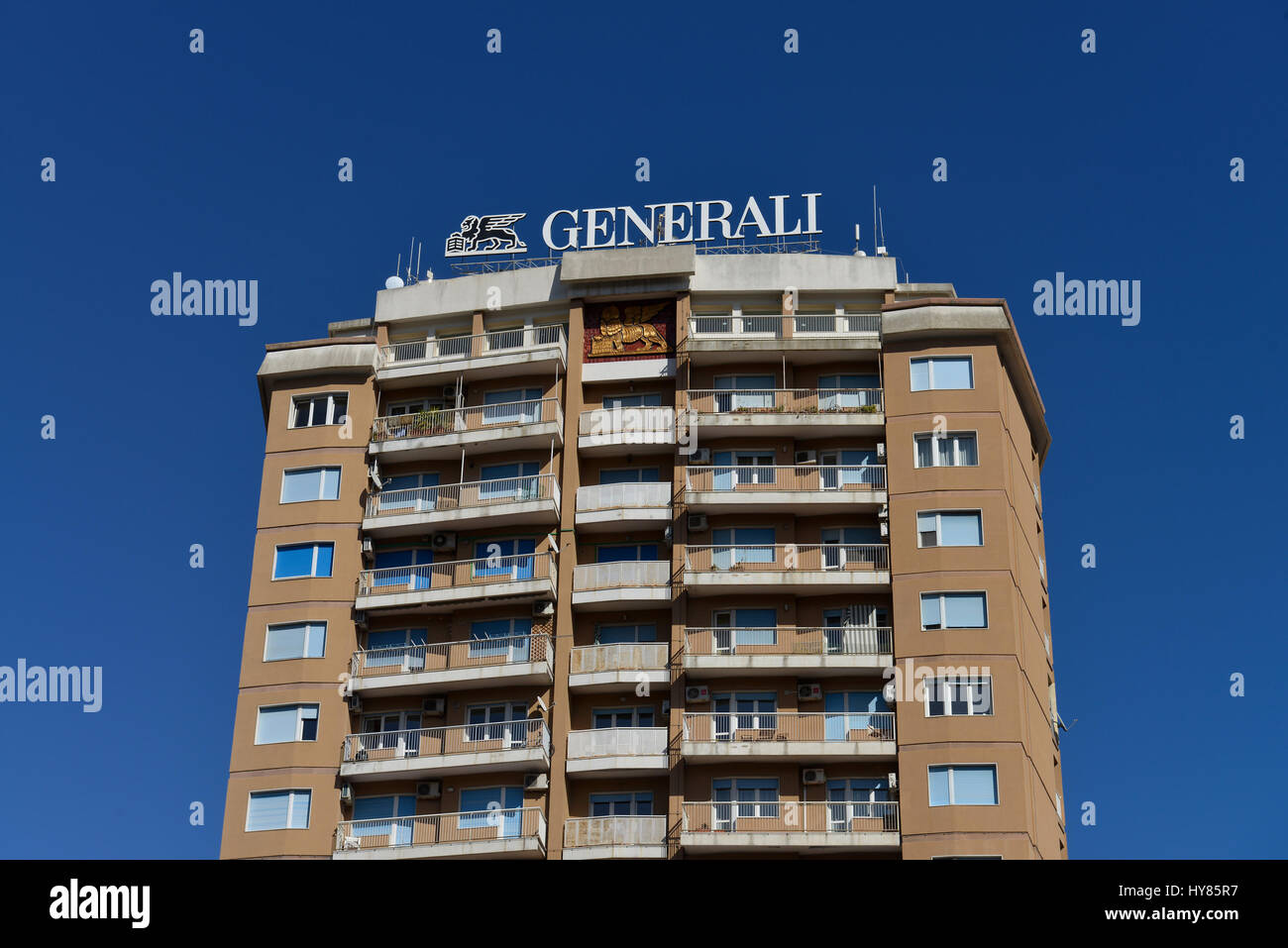 Elevato aumento, via Domenico Cimarosa, Catania, Sicilia, Italia, Hochhaus, Via Domenico Cimarosa, Sizilien, Italien Foto Stock