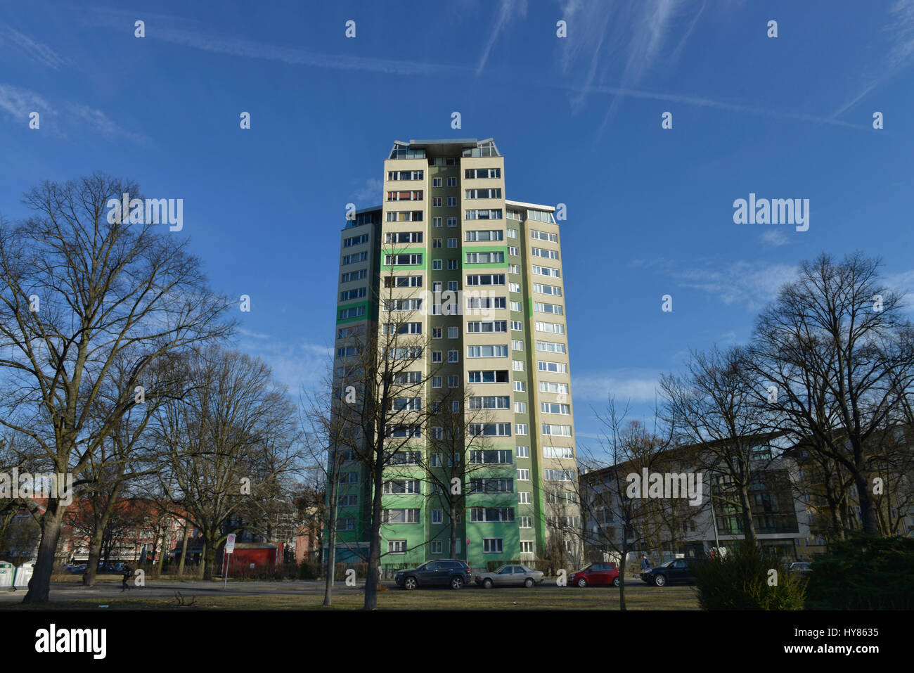 Elevato aumento sull'angolo di rose, dam Hohenzollern, Grunewald, villaggio Wilmers, Berlino, Germania, Hochhaus am Roseneck, Hohenzollerndamm, Wilmersdorf, DT Foto Stock