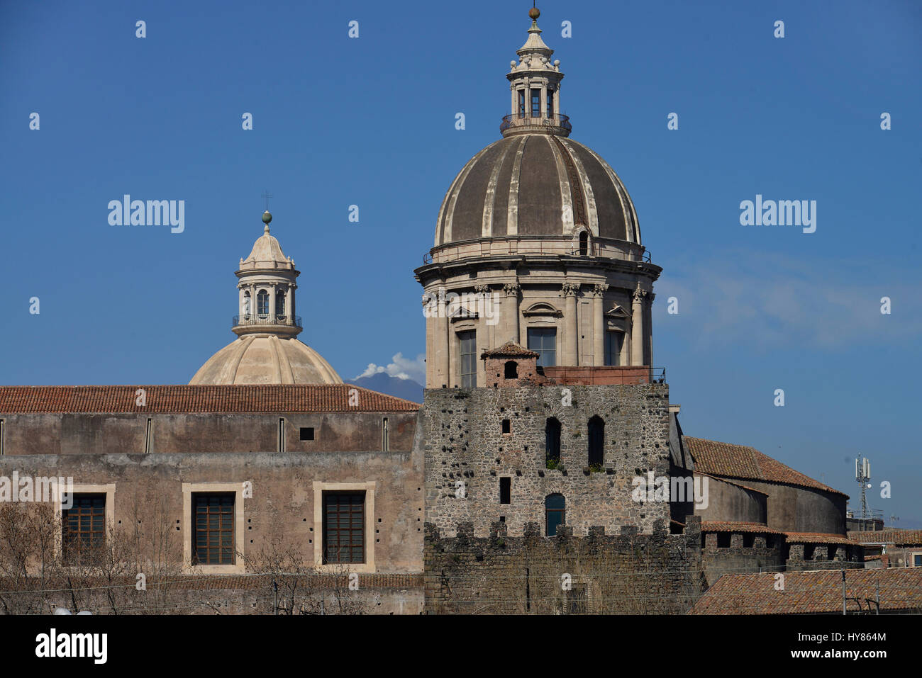 Dome, la cattedrale, Piazza Duomo, Catania, Sicilia, Italia, Kuppel, Dom, Sizilien, Italien Foto Stock