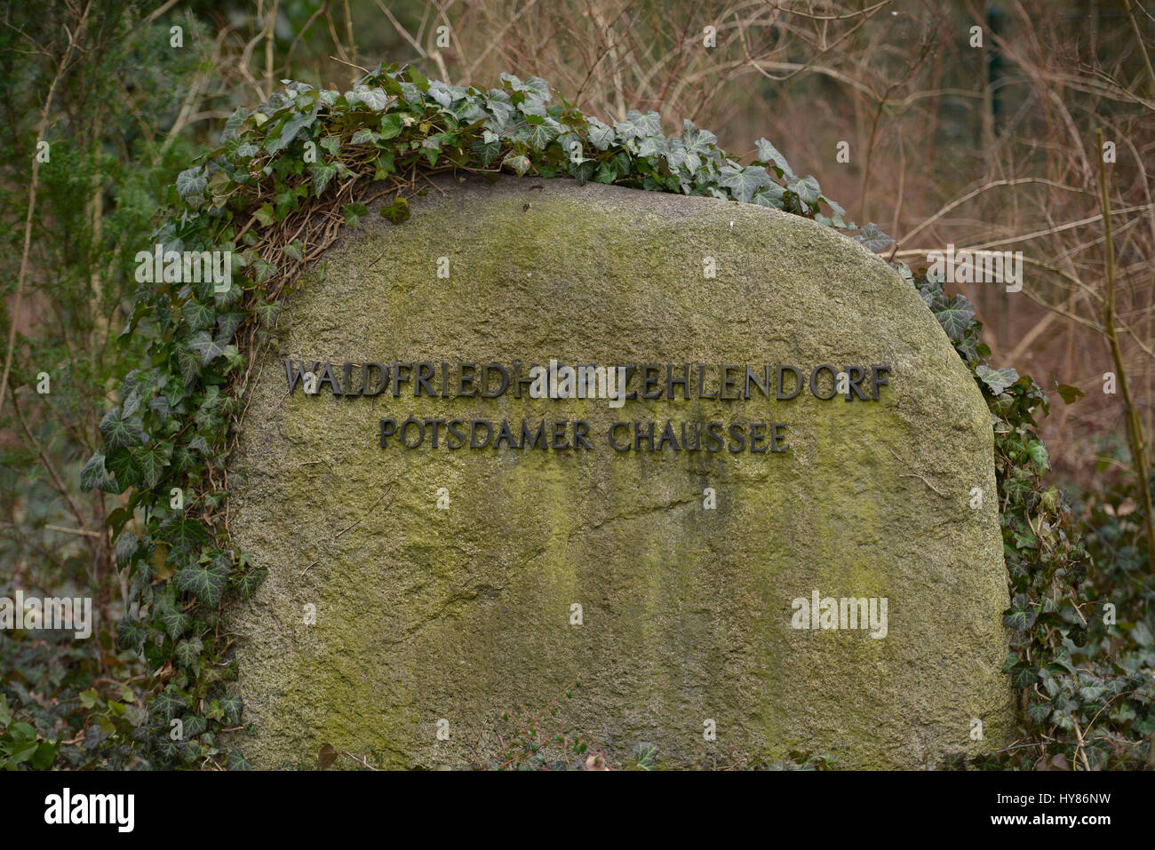 Pietra tombale, Forest Cemetery, Potsdam avenue, Zehlendof, Berlino, Germania, Grabstein, Waldfriedhof, Potsdamer Chaussee, Deutschland Foto Stock