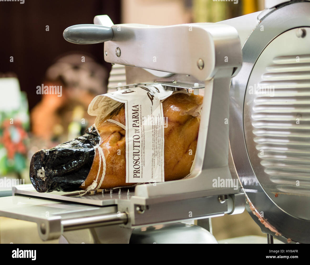 Si spegne e i produttori di salumi da re, prosciutto culatello e salumi, Re dei Salumi food festival a Parma, Italia, 1 - 3 Aprile 2017 Foto Stock