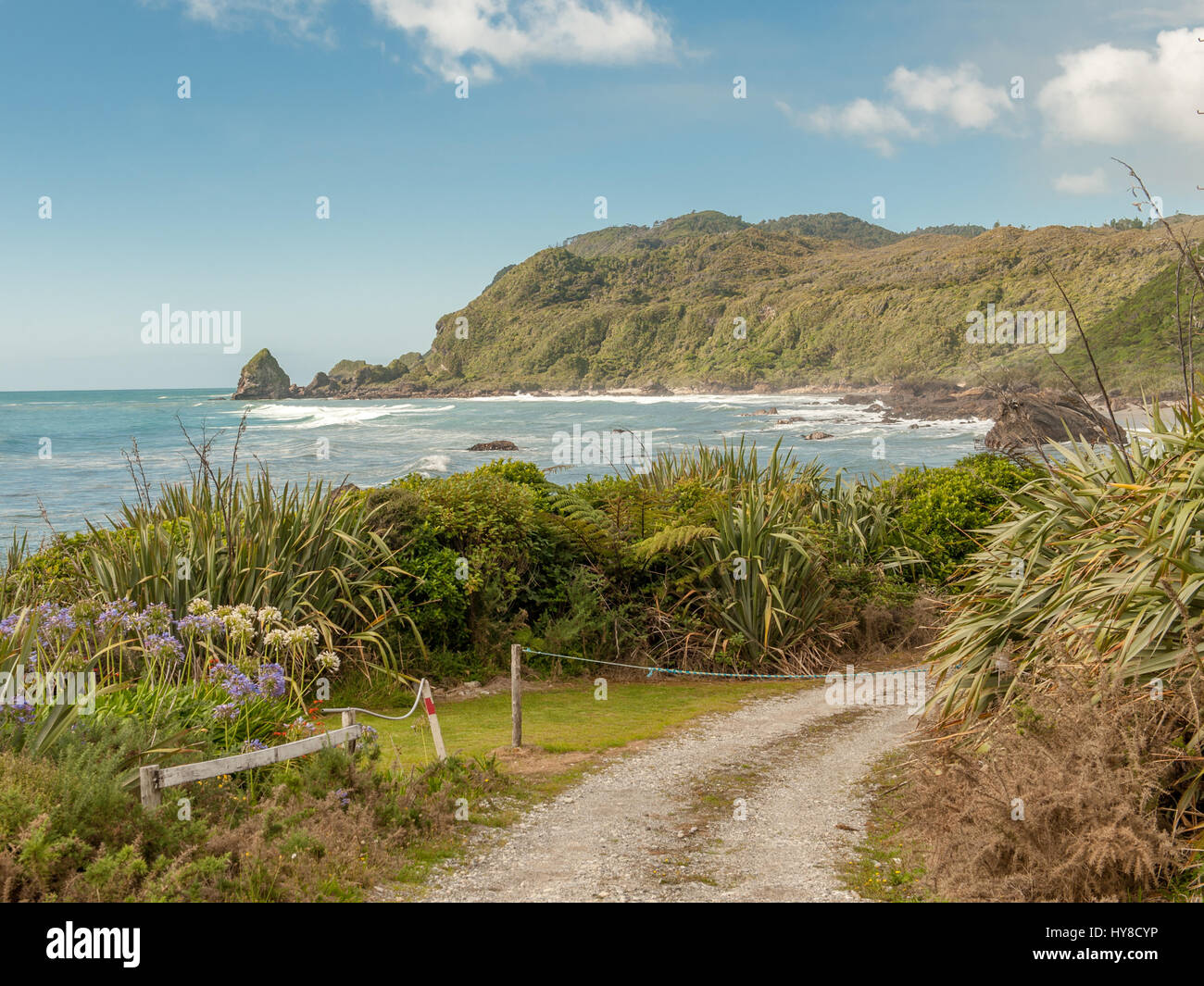 Costa Ovest a nord di Punakaiki, Isola del Sud, Nuova Zelanda Foto Stock