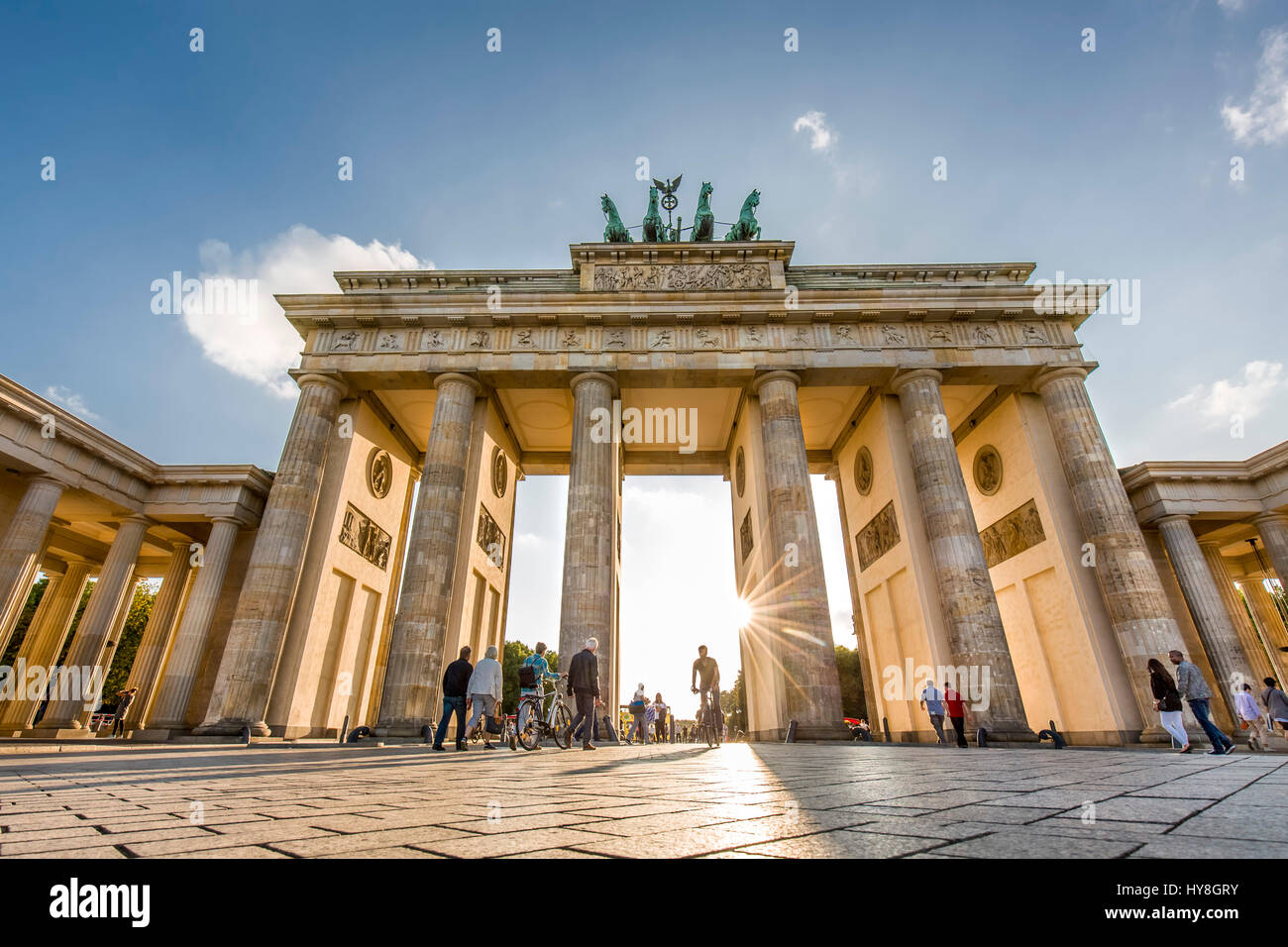 Porta di Brandeburgo Pariser Platz, Berlin-Mitte, Berlino, Germania Foto Stock