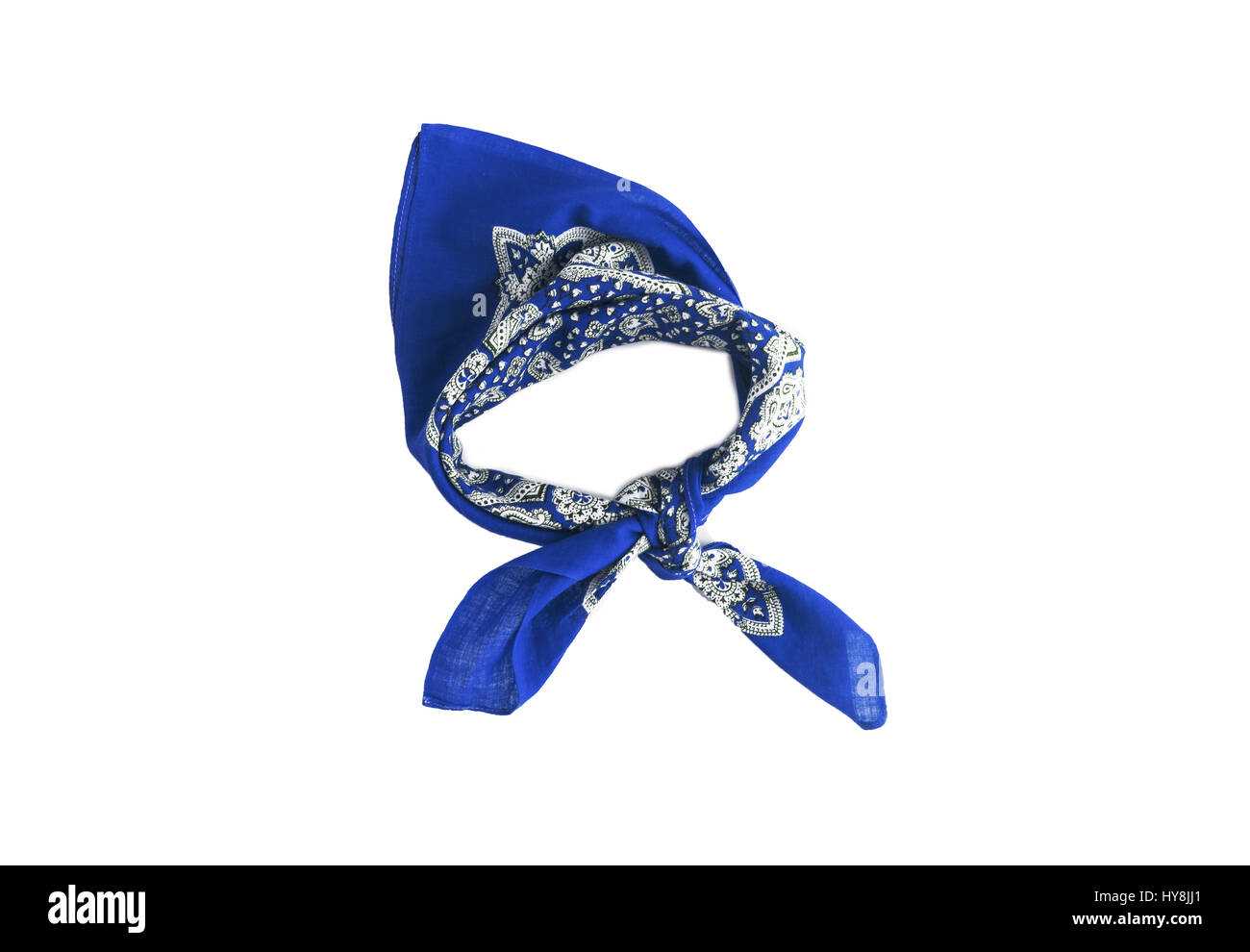 Blu, azzurro-Fazzoletto Bandana con un pattern, isolata. Foto Stock