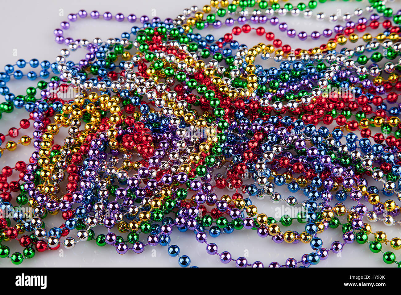 SHAOQINLIN 144 Collane Mardi Gras Con Perline Argento - 83 Cm, Per Carnevale E Feste A Tema