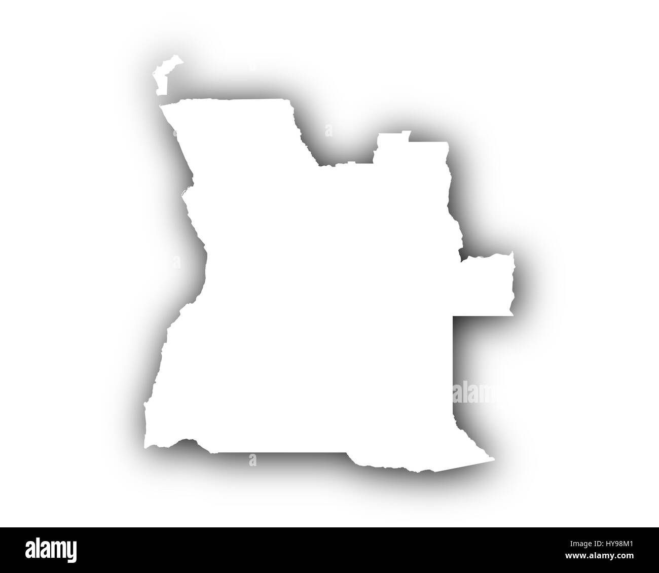 Mappa di Angola con ombra Foto Stock
