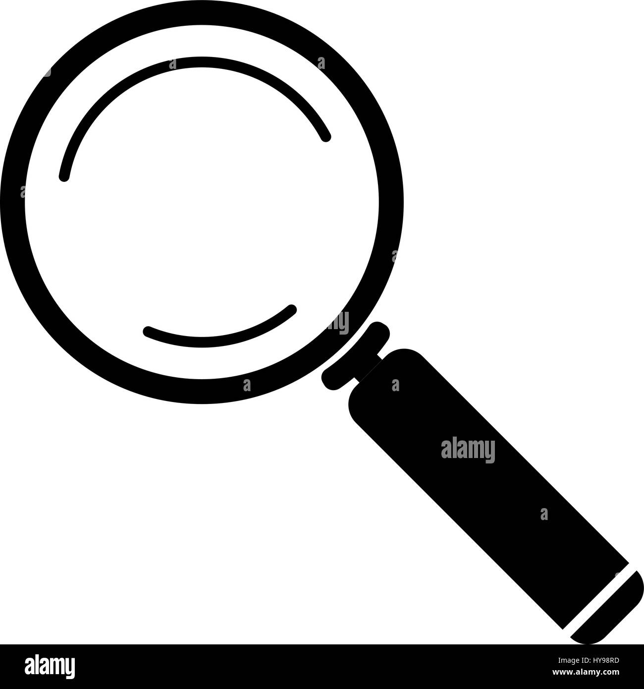 Lente di ingrandimento isolati su sfondo bianco. Icona di ricerca. Illustrazione Vettoriale. Illustrazione Vettoriale