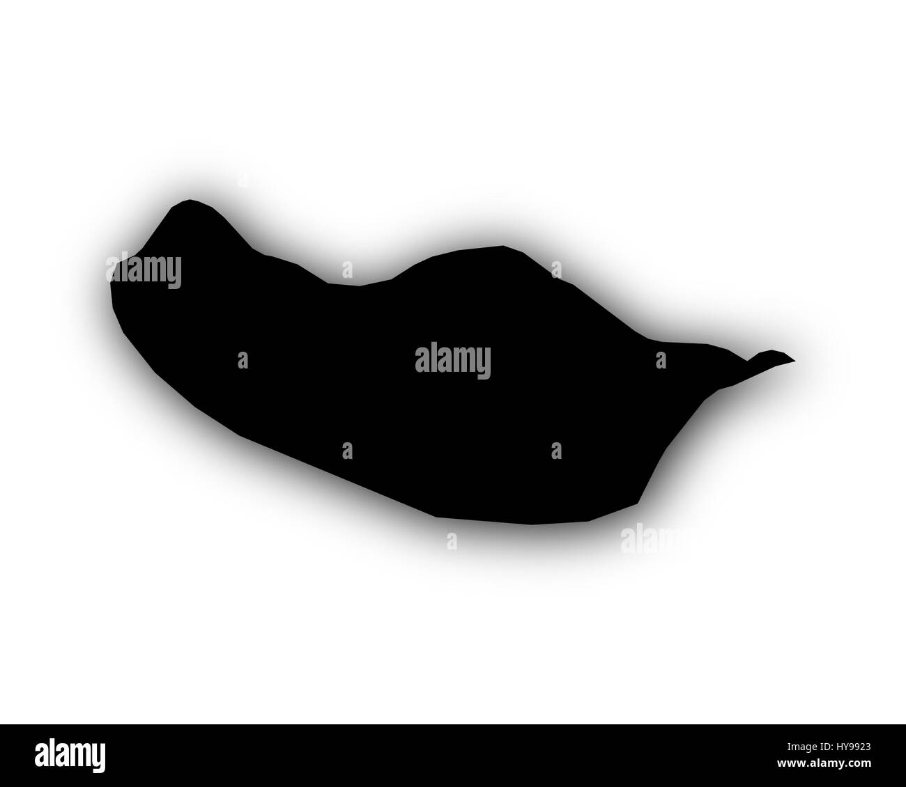 Mappa di Madera con ombra Foto Stock