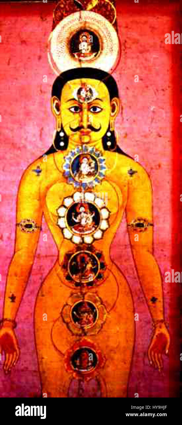 "Chakra Nepal" rappresenta le ricche tradizioni spirituali e culturali del Nepal, con particolare attenzione al Chakra, simbolo di energia ed equilibrio nelle pratiche indù e buddiste. Il pezzo riflette le profonde pratiche religiose e la cultura visiva del Nepal. Foto Stock