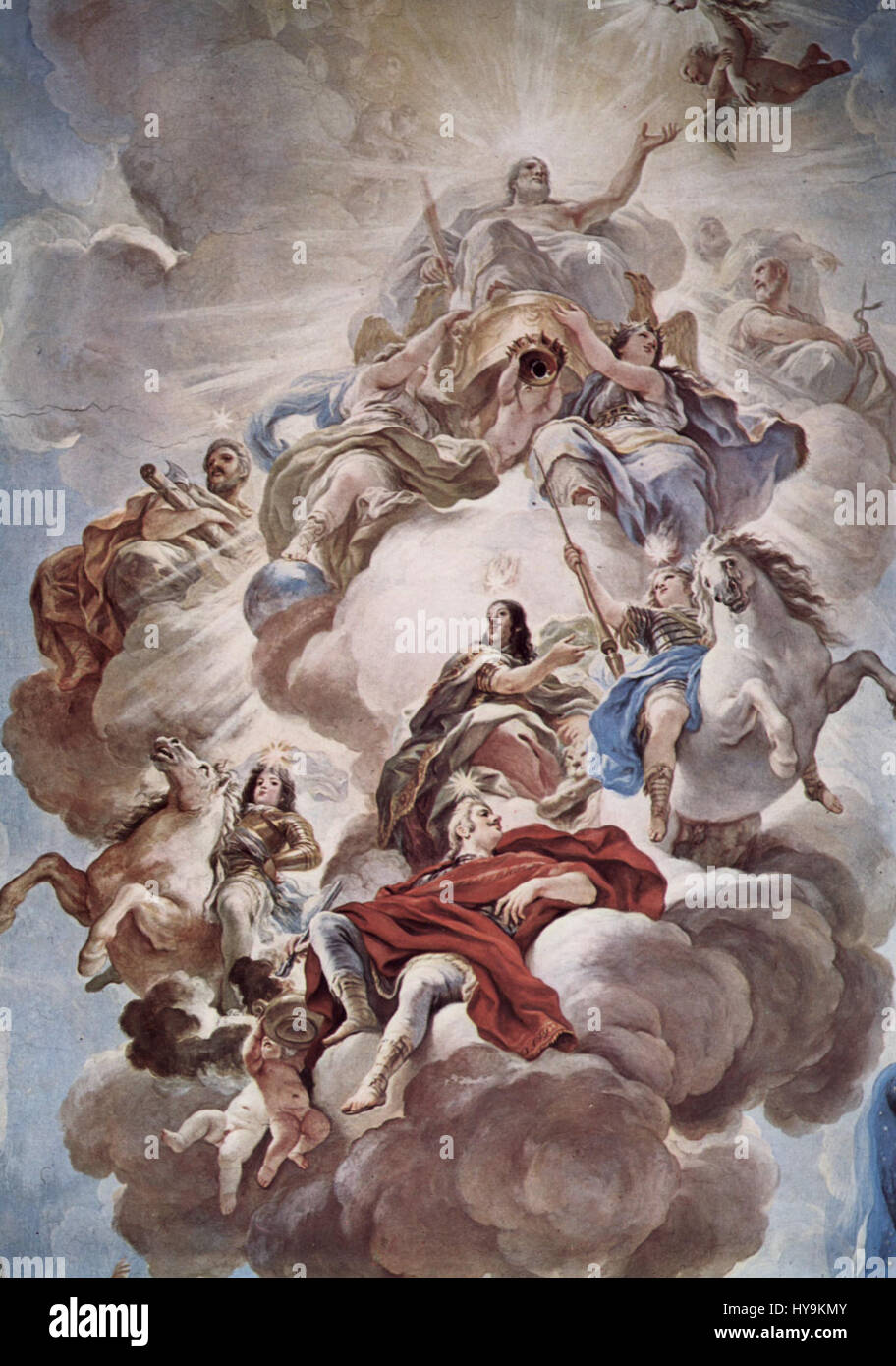 Luca Giordano (1634 – 1705) è stato un pittore italiano del barocco noto per il suo stile dinamico e drammatico. Le sue opere includono spesso soggetti religiosi e mitologici, con un'enfasi sul movimento e sul colore. L'influenza di Giordano fu significativa sia in Italia che in Spagna, dove lavorò per gran parte della sua carriera. Foto Stock