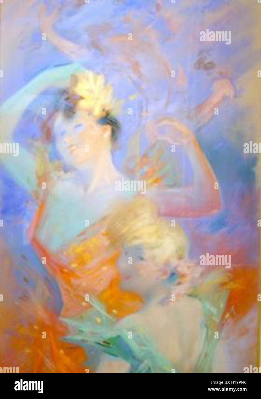 Jules Cheret, un artista francese, è noto per i suoi contributi all'arte dei poster alla fine del XIX secolo. Le sue opere spesso presentavano colori vivaci, composizioni dinamiche e immagini della vita moderna, consolidando la sua reputazione di "padre del poster moderno". Foto Stock