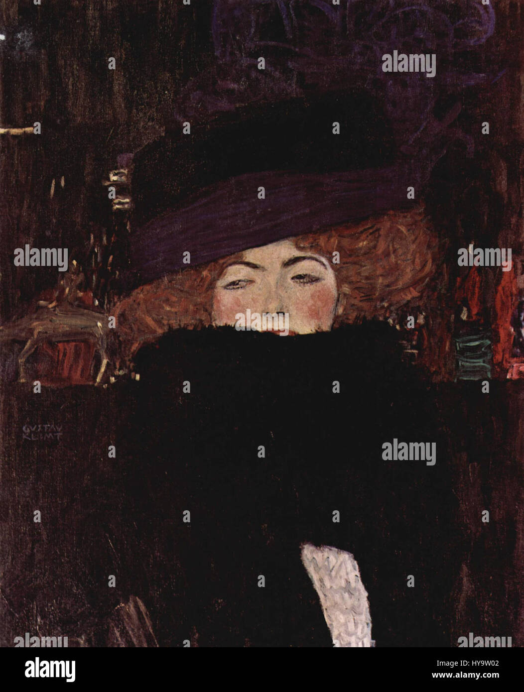 *Gustav Klimt* è noto per il suo stile simbolico, decorativo, spesso incorporando foglia d'oro. Le sue opere, come *The Kiss*, sono state ampiamente riconosciute per il loro contributo al movimento Art Nouveau. Foto Stock