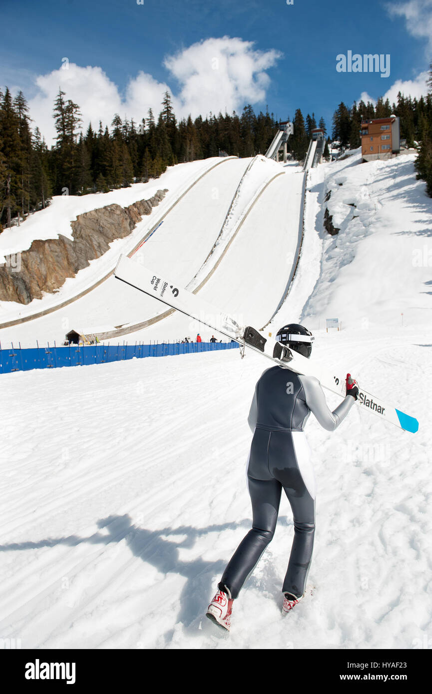 Un ponticello passato passeggiate sci salti 2017 CDN Campionati Nazionali. Foto: David Poiana Foto Stock