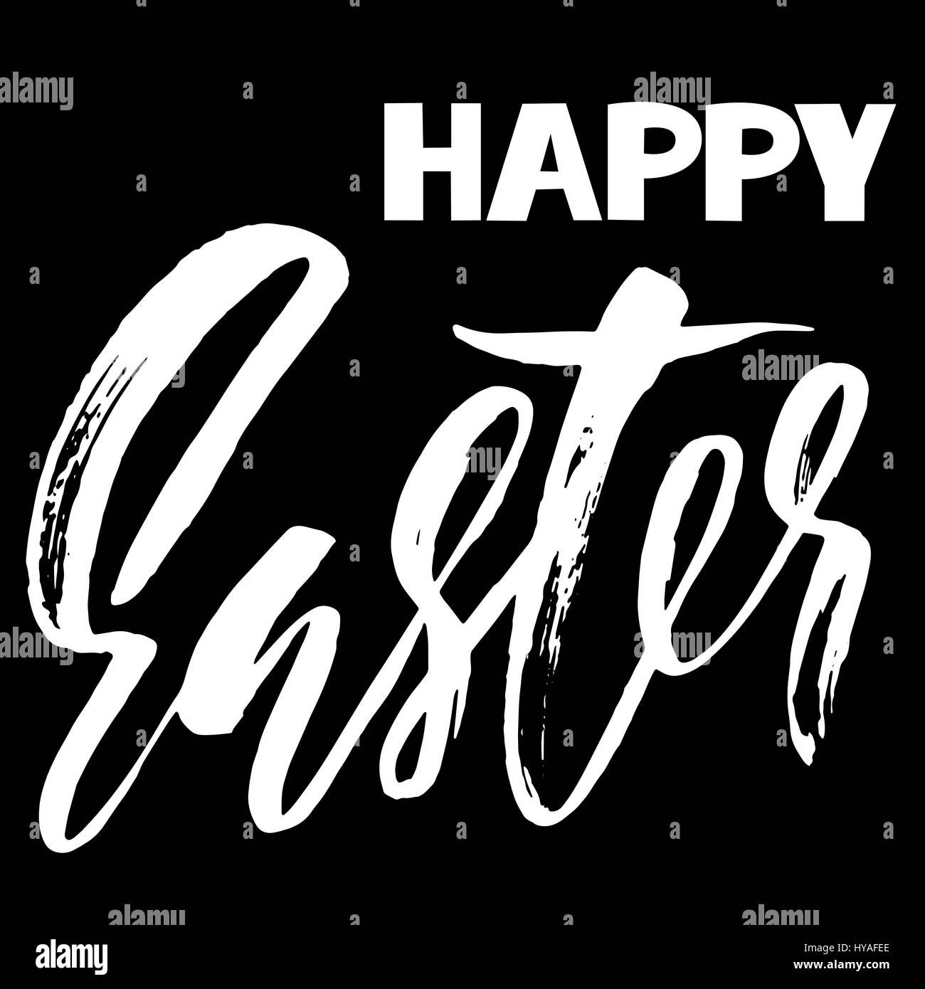 Felice Pasqua pennello asciutto lettering per biglietto di auguri. Vettore disegnati a mano illustrazione. Grunge iscrizione. Iscrizione manoscritta. Illustrazione Vettoriale