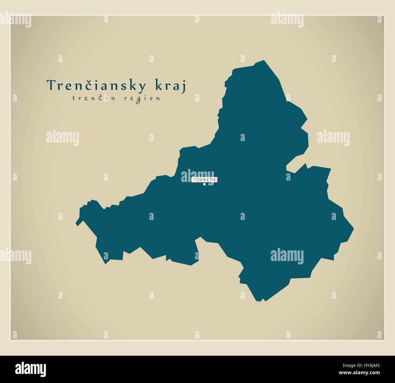 Mappa moderno - Trenciansky kraj SK Illustrazione Vettoriale