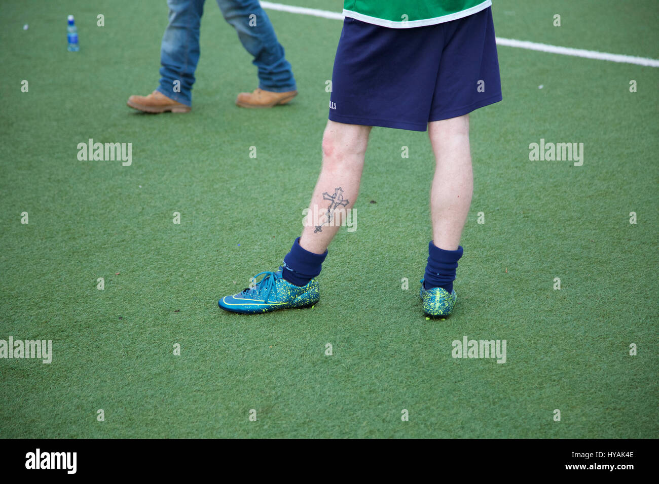 Calcio a 5 nella città di Dublino, Irlanda. Foto Stock