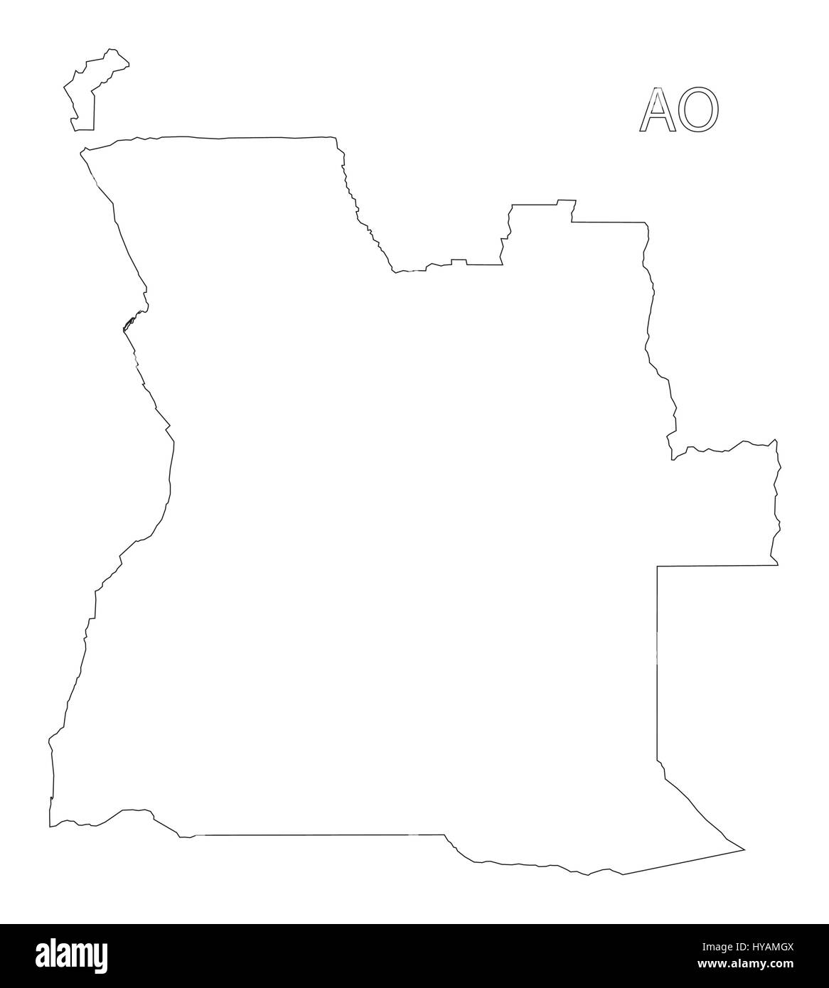 Angola delineano silhouette illustrazione della mappa Illustrazione Vettoriale