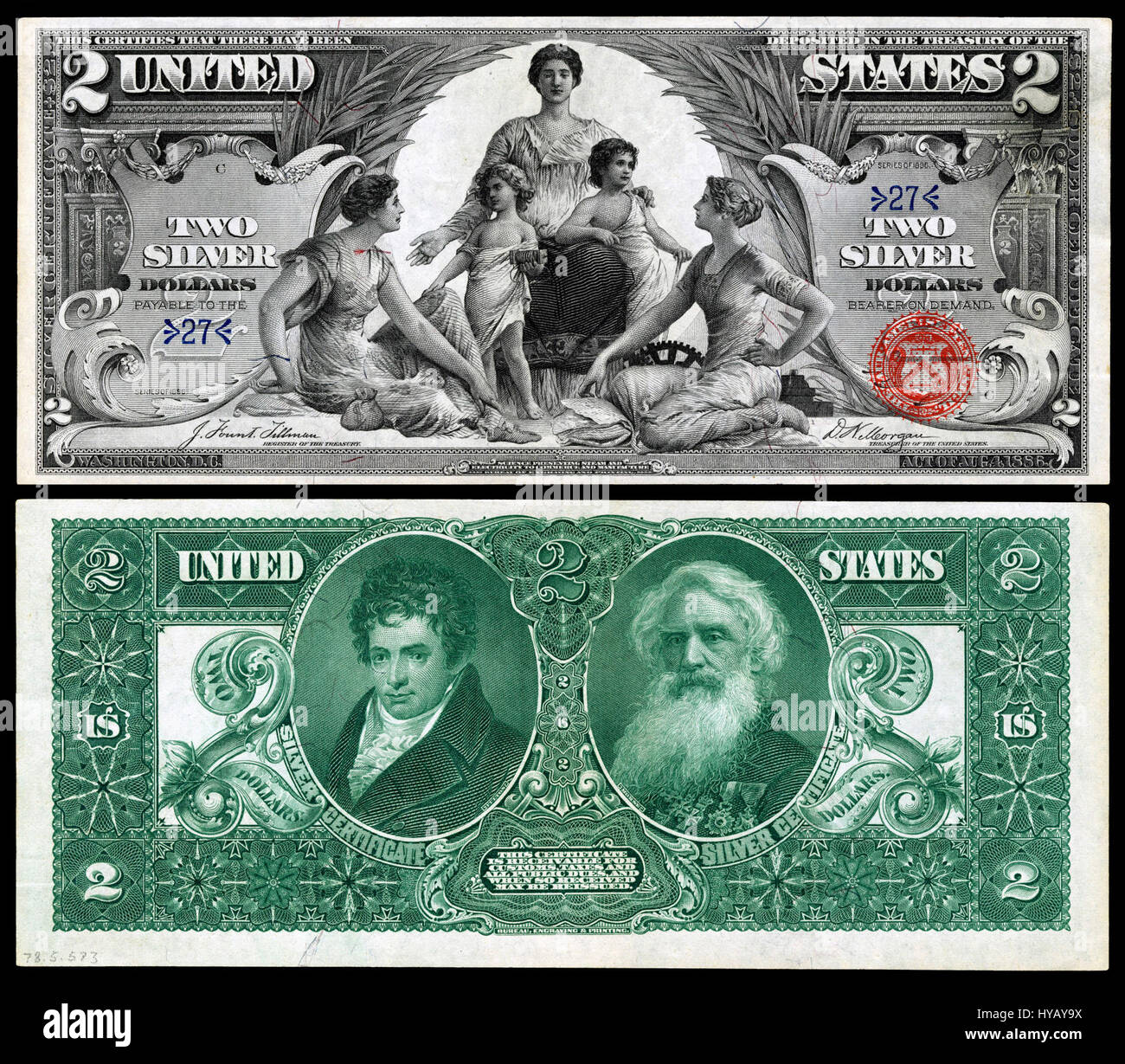 US $ 2 SC 1896 Fr.247 Foto Stock
