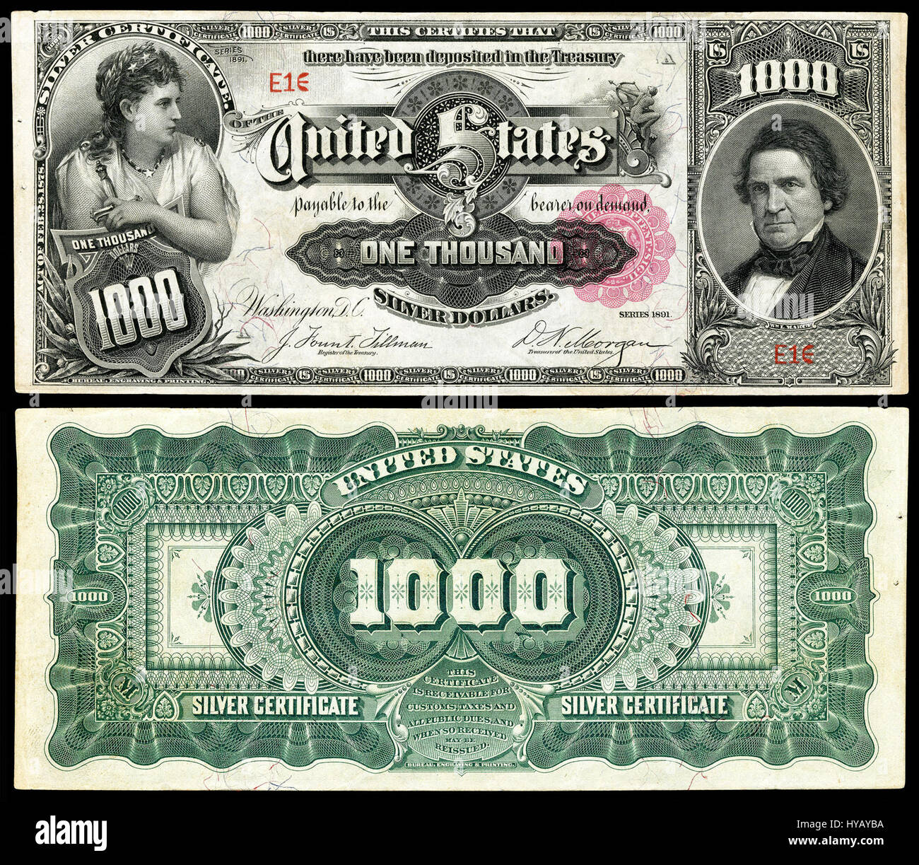US $1000 SC 1891 Fr 346e Foto Stock