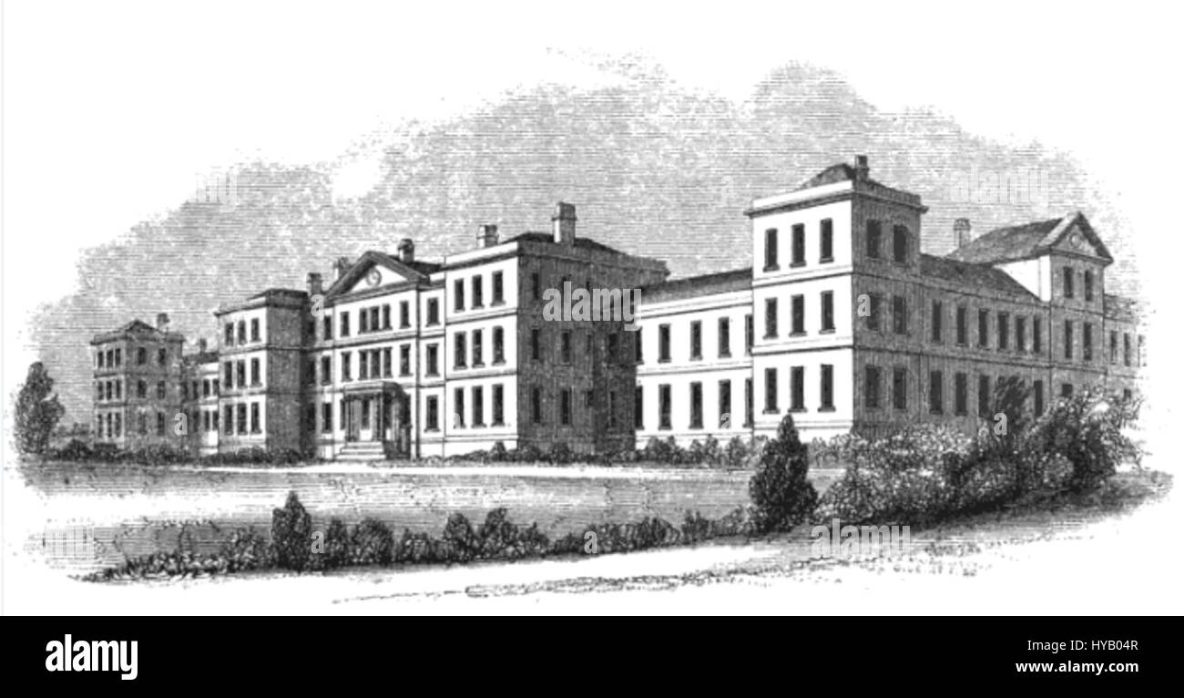 Il Northampton County Lunatic Asylum, costruito nel XIX secolo, era un'istituzione per persone con malattie mentali. Riflette l'approccio storico all'assistenza sanitaria mentale e all'architettura istituzionale dell'epoca. Foto Stock