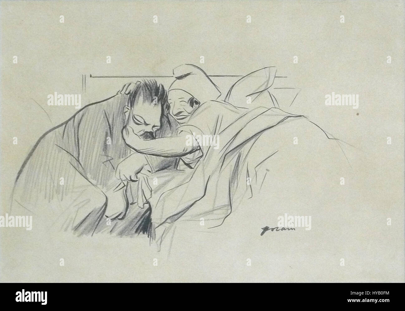 Questo lavoro di Jean-Louis Forain è un disegno a matita e inchiostro raffigurante vari personaggi. Noto per la sua maestria nelle scene caricature e nella società, il pezzo di Forain riflette la sua capacità di catturare movimento ed espressione attraverso linee minimali. Foto Stock