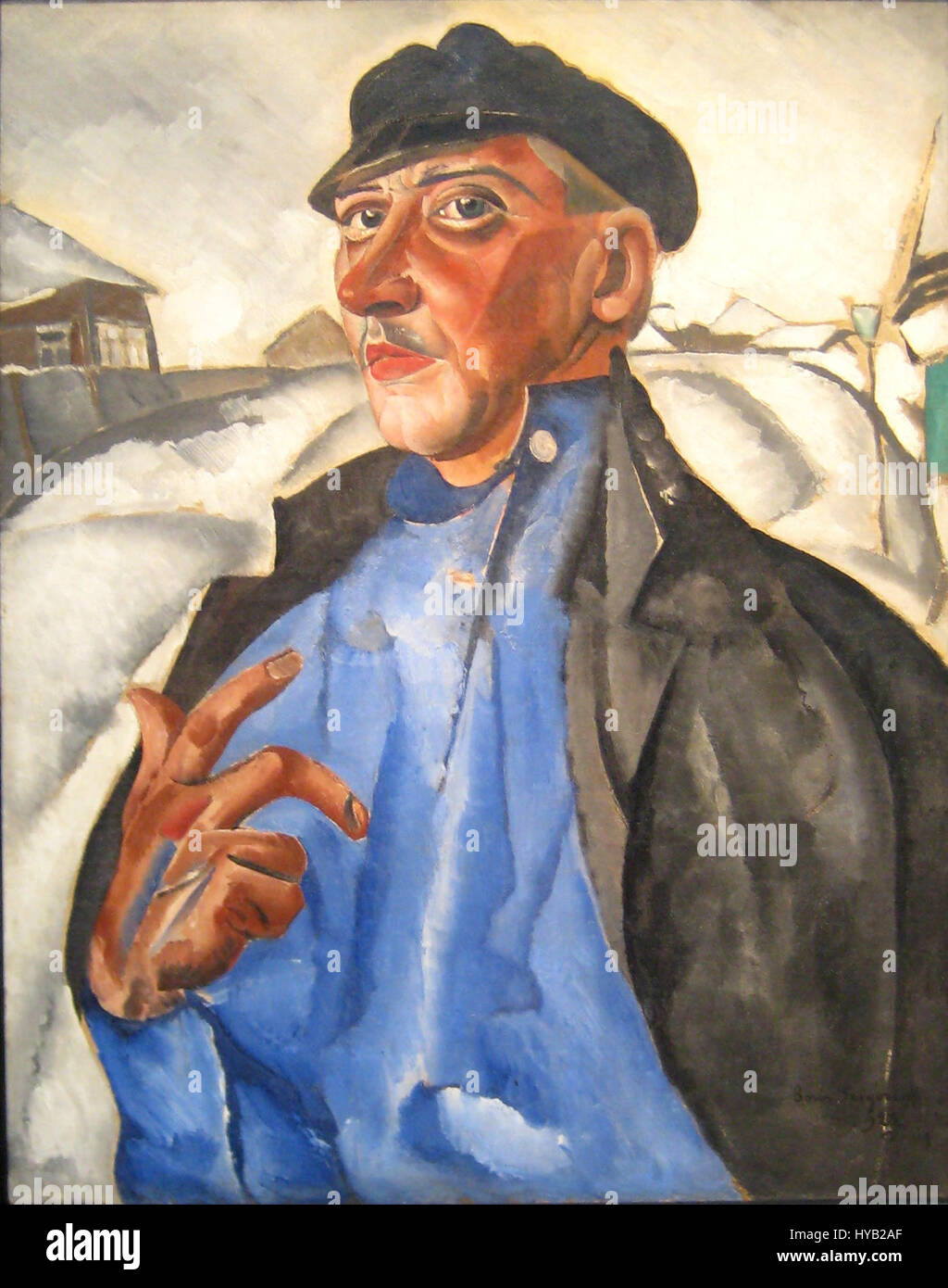 L'opera di Boris Grigoriev '38' è un ritratto sorprendente che esemplifica il suo stile distintivo. Noto per la sua esplorazione dei temi culturali russi, l'arte di Grigoriev spesso mescola il realismo con l'espressione simbolica. Foto Stock