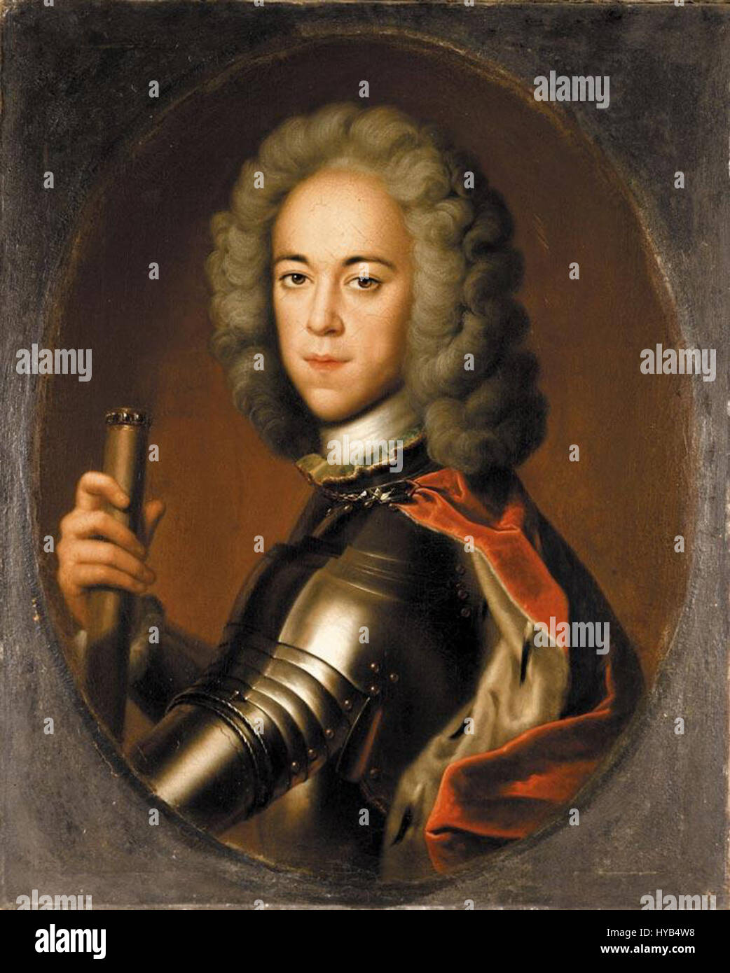 Questo ritratto di Bernhard Christoph Francke raffigura Czarevich Alexei, il figlio maggiore dello zar Pietro il grande di Russia. Il dipinto riflette lo stile formale dell'aristocrazia russa all'inizio del XVIII secolo. Foto Stock