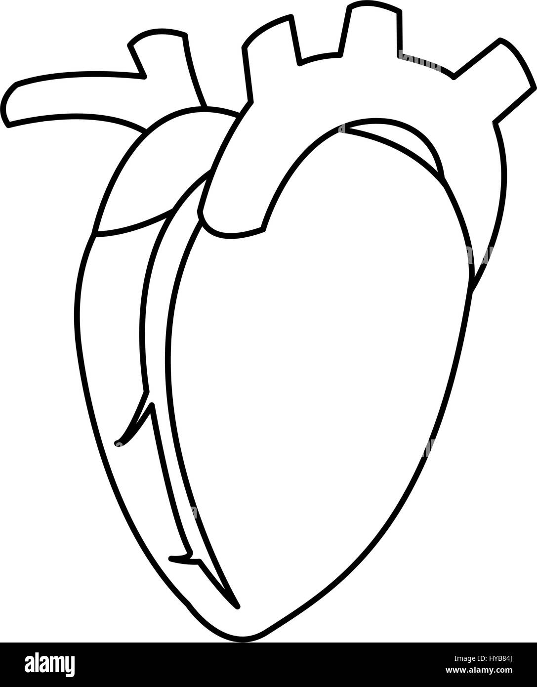 Cuore icona di organo Illustrazione Vettoriale